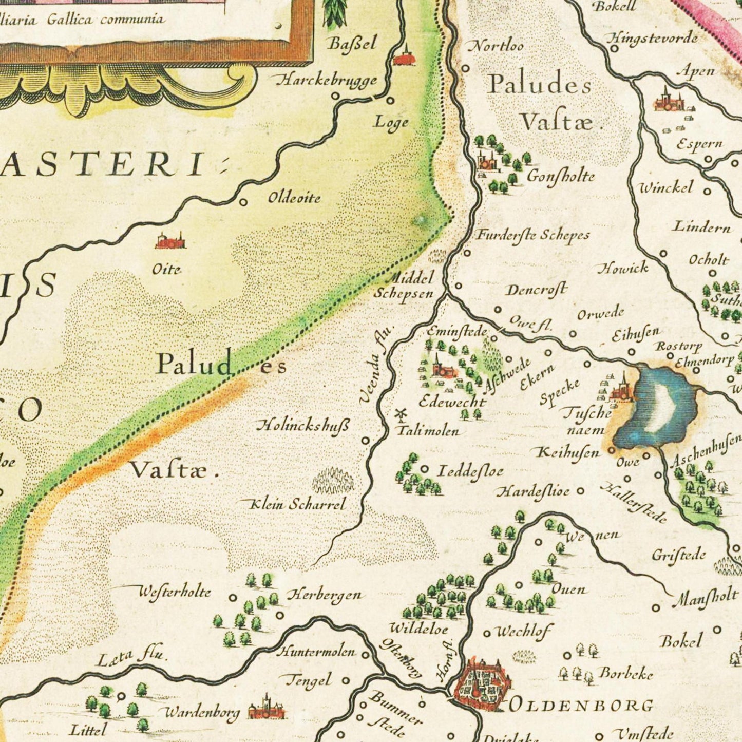 Historische Landkarte Oldenburg um 1645
