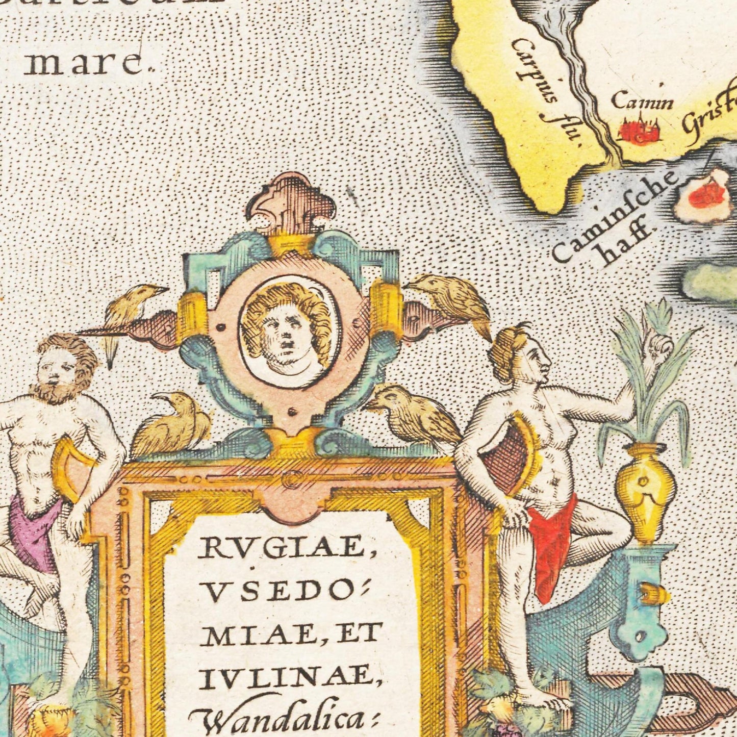 Historische Landkarte Rügen & Usedom um 1609