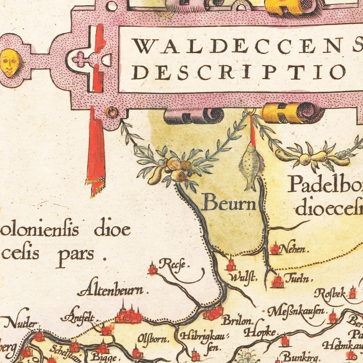 Historische Landkarte Waldeck um 1609