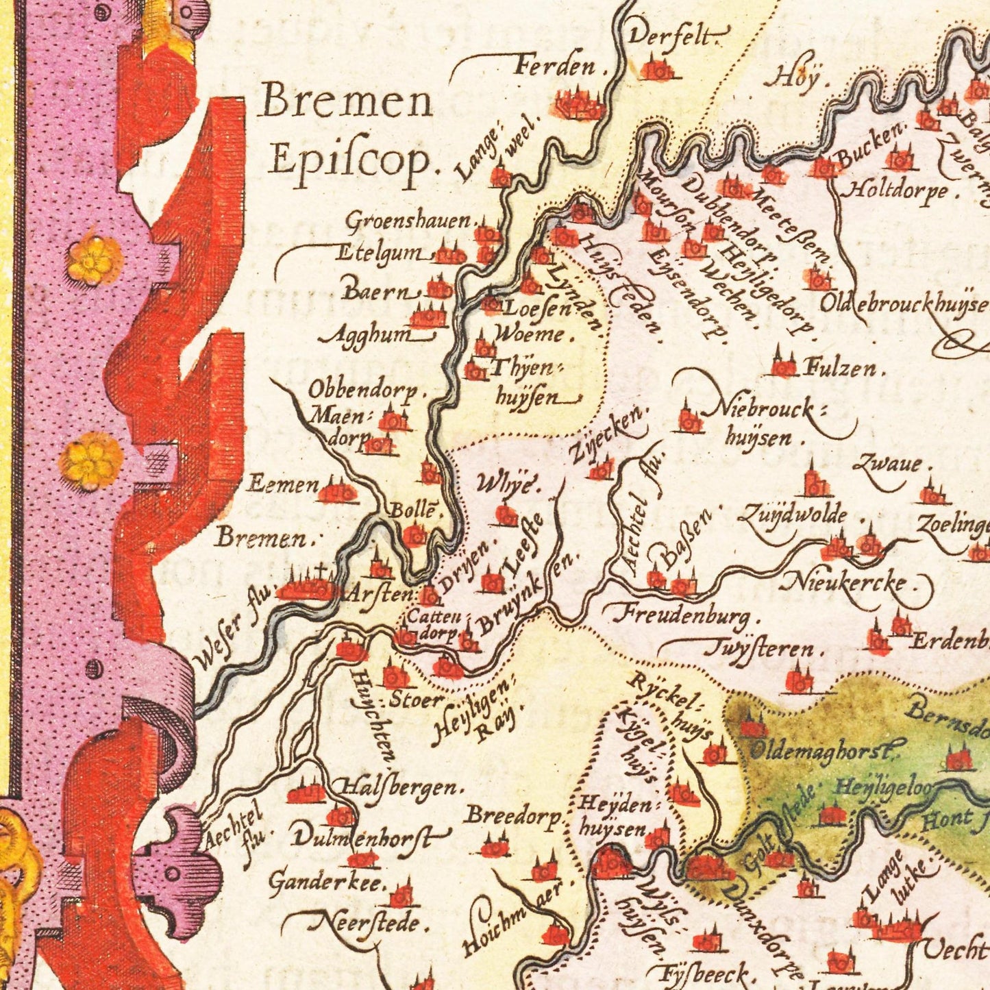 Historische Landkarte Westfalen um 1609