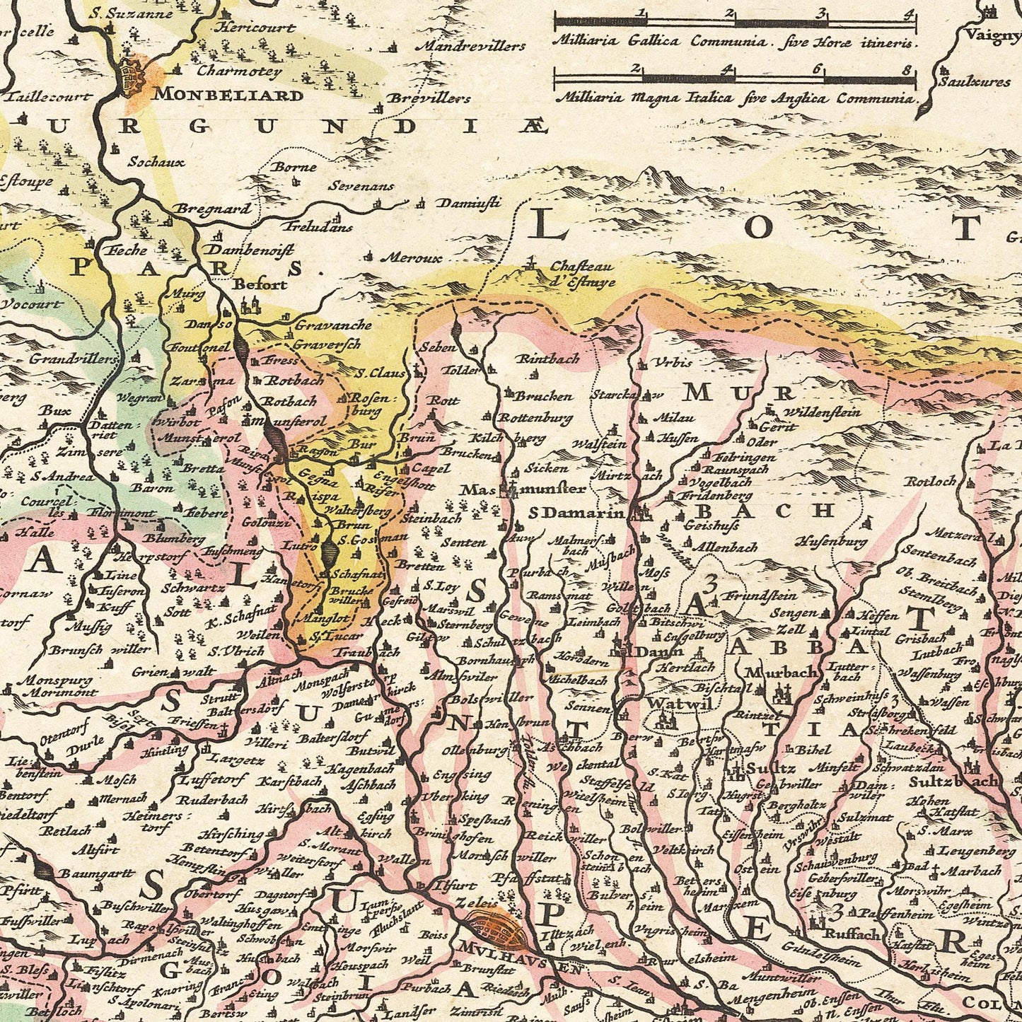 Historische Landkarte Baden um 1680
