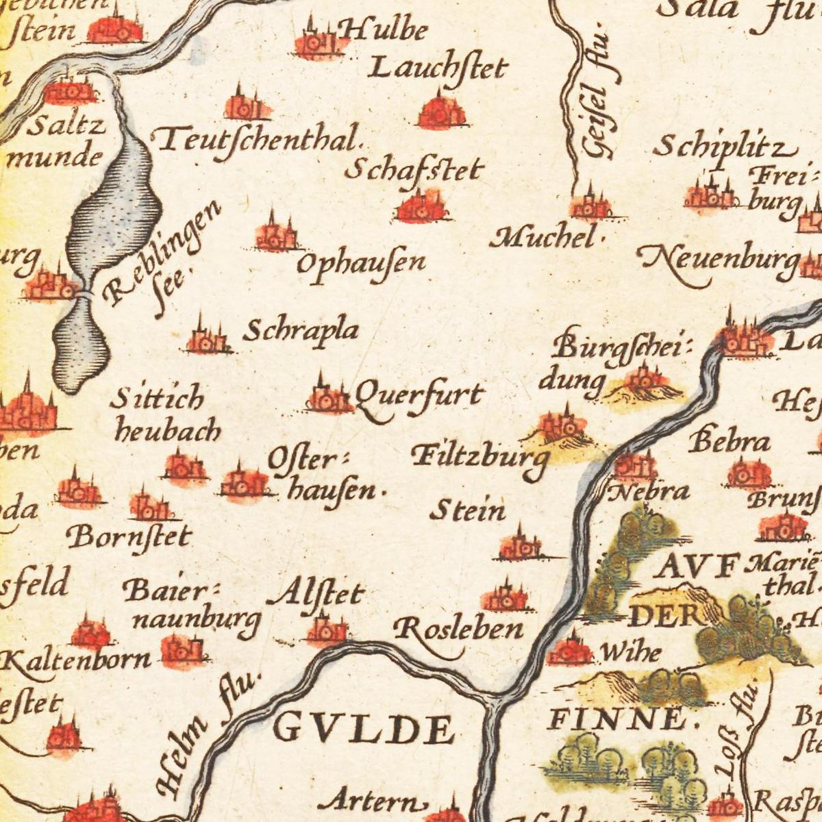 Historische Landkarte Thüringen um 1609