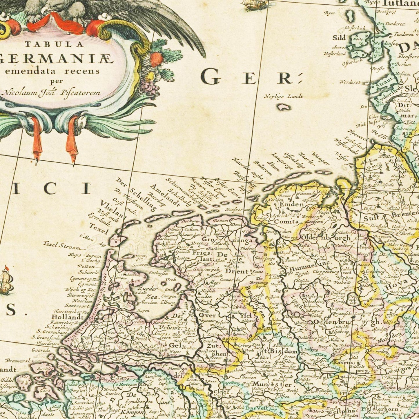 Historische Landkarte Deutschland um 1650