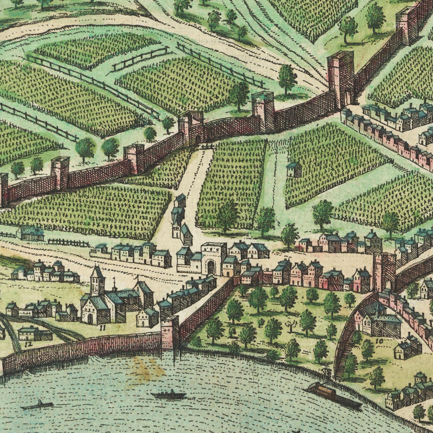 Historischer Stadtplan Basel um 1600