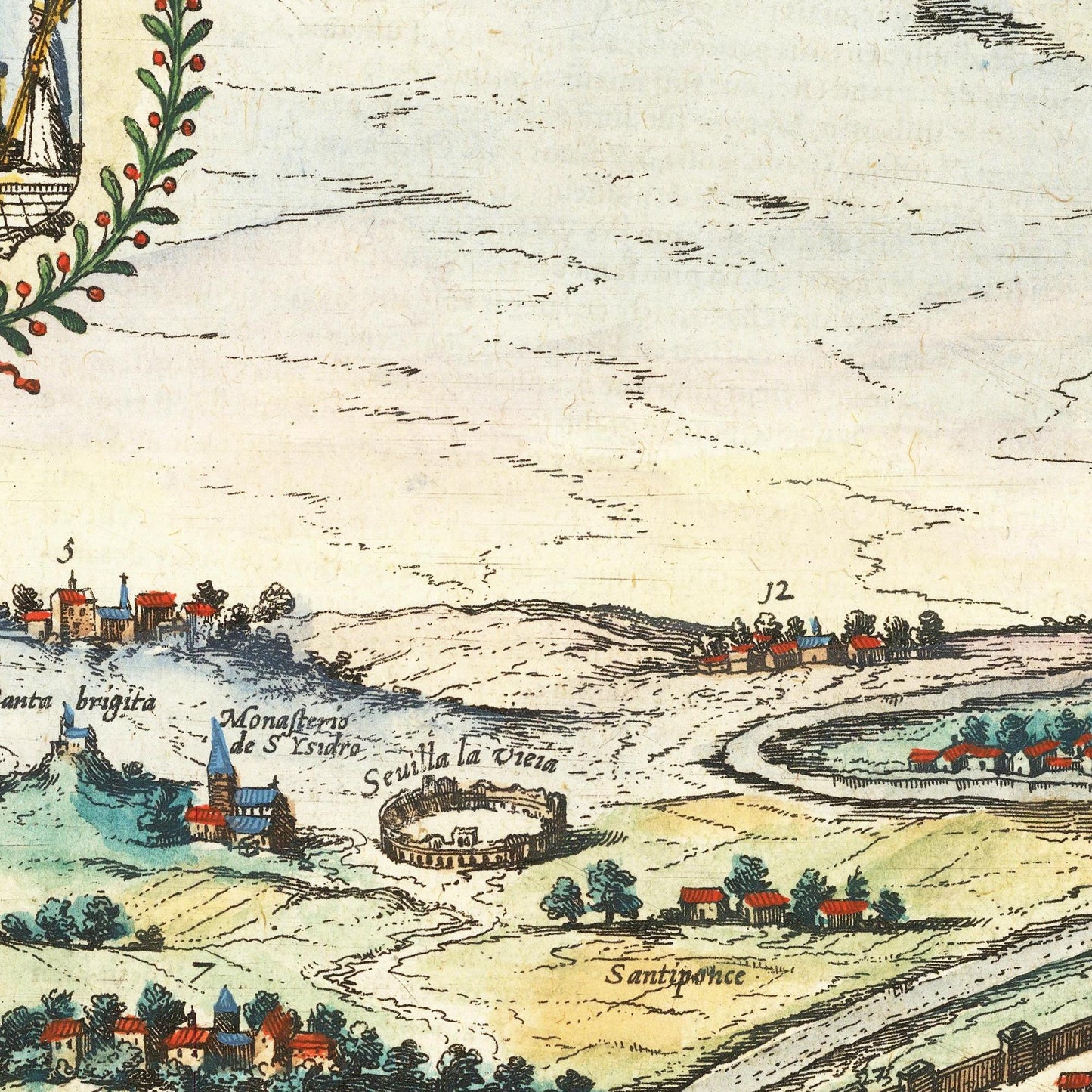 Historische Stadtansicht Sevilla um 1612