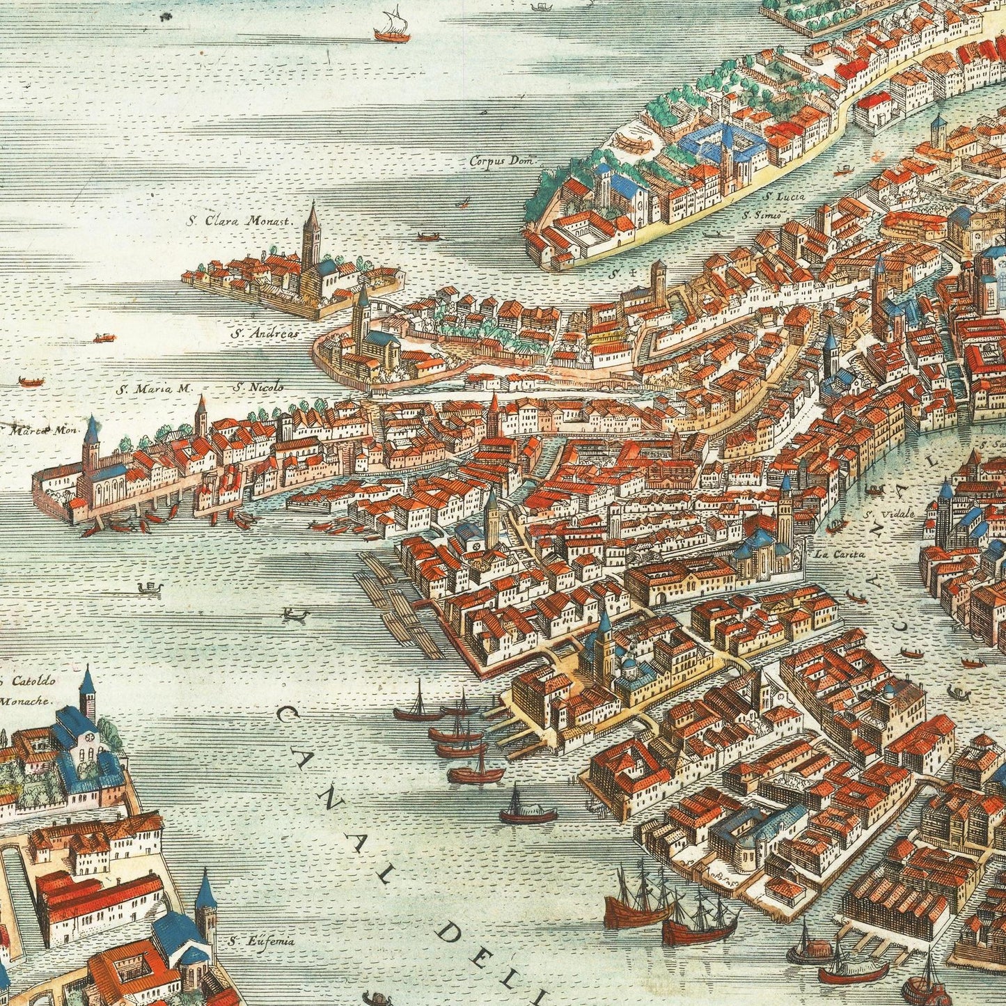 Historische Stadtansicht Venedig um 1636