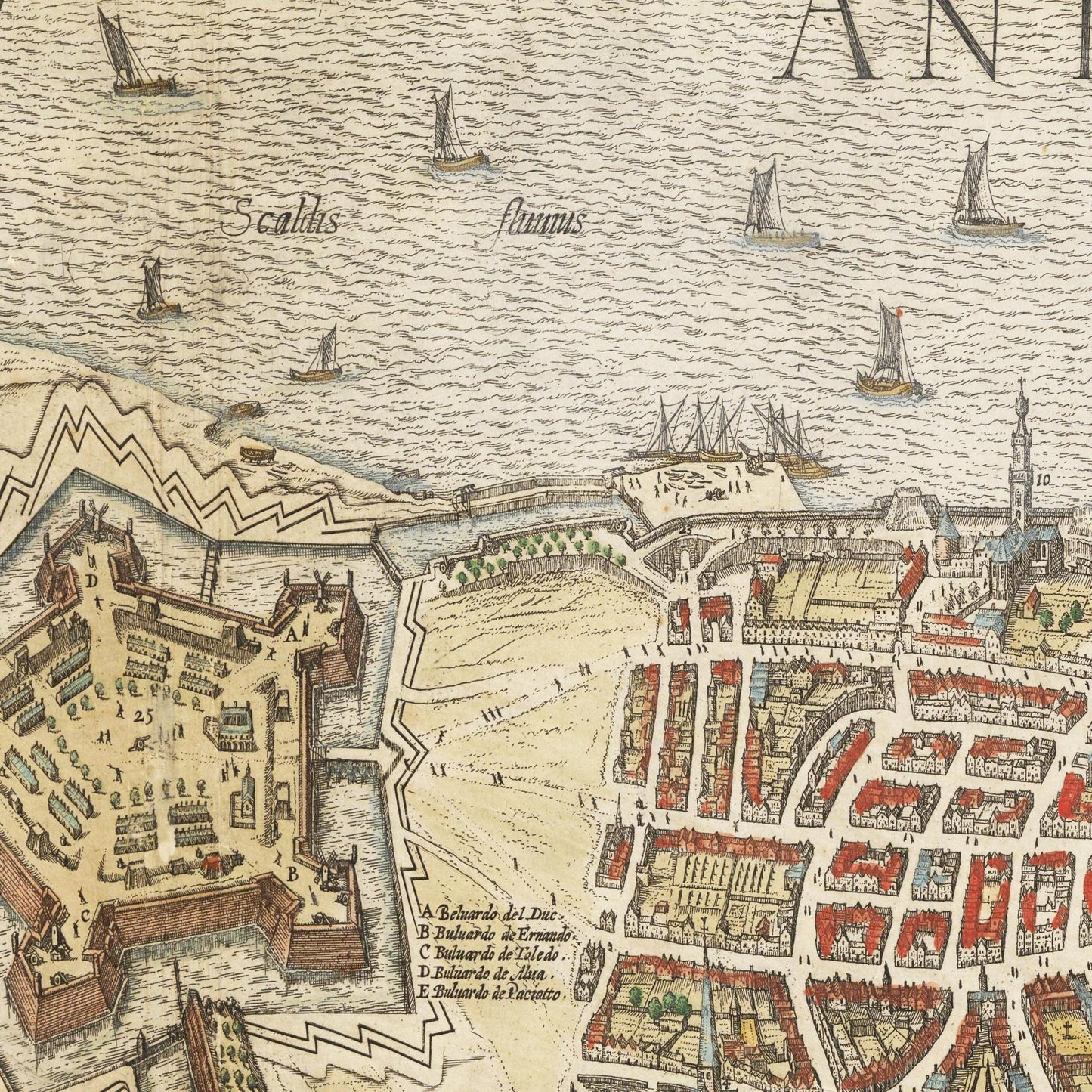 Historische Stadtansicht Antwerpen um 1620