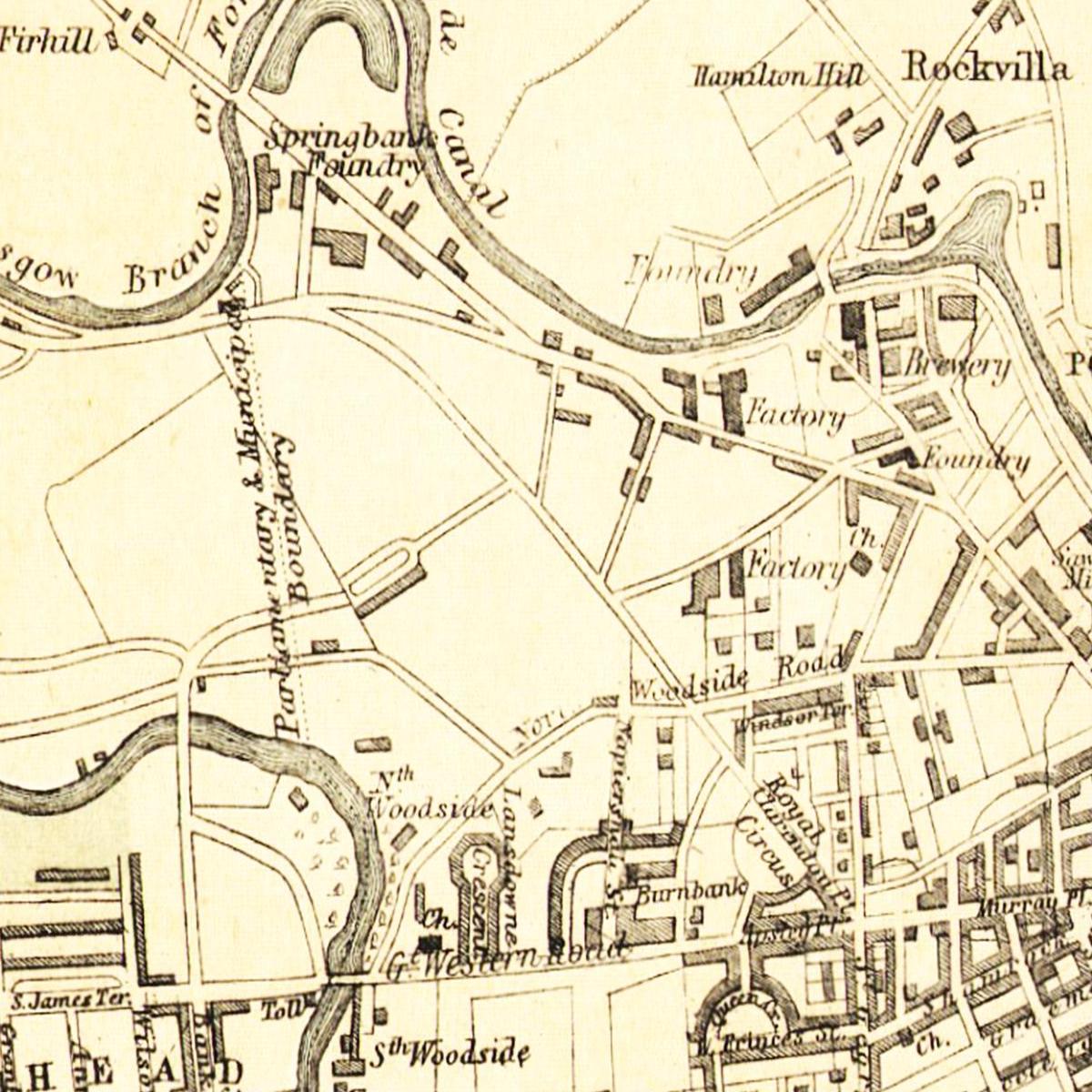 Historischer Stadtplan Glasgow um 1878