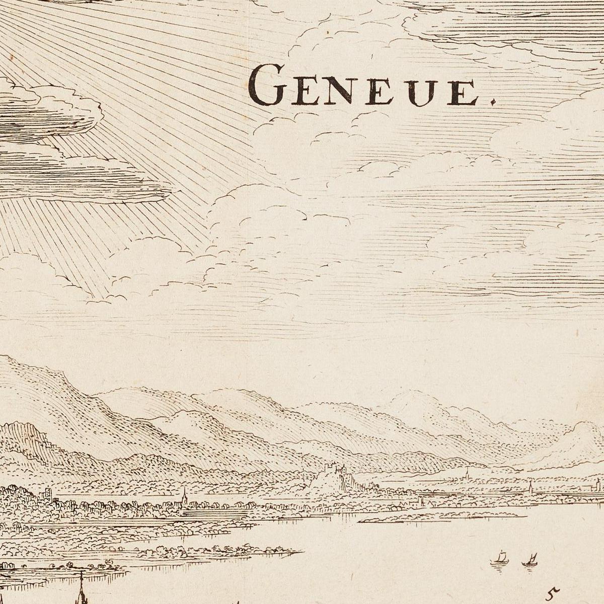 Historische Stadtansicht Genf um 1650