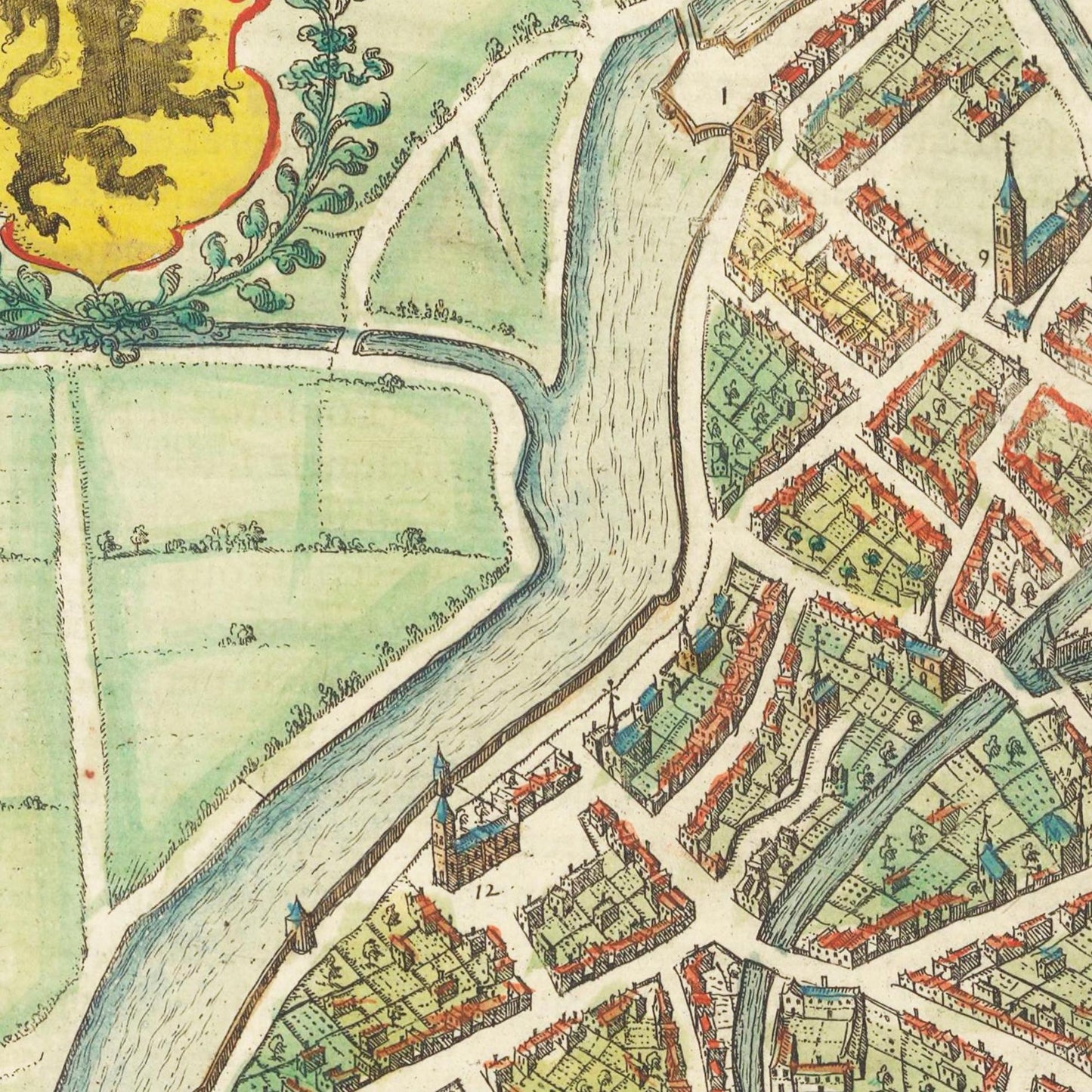 Historischer Stadtplan Lille um 1580