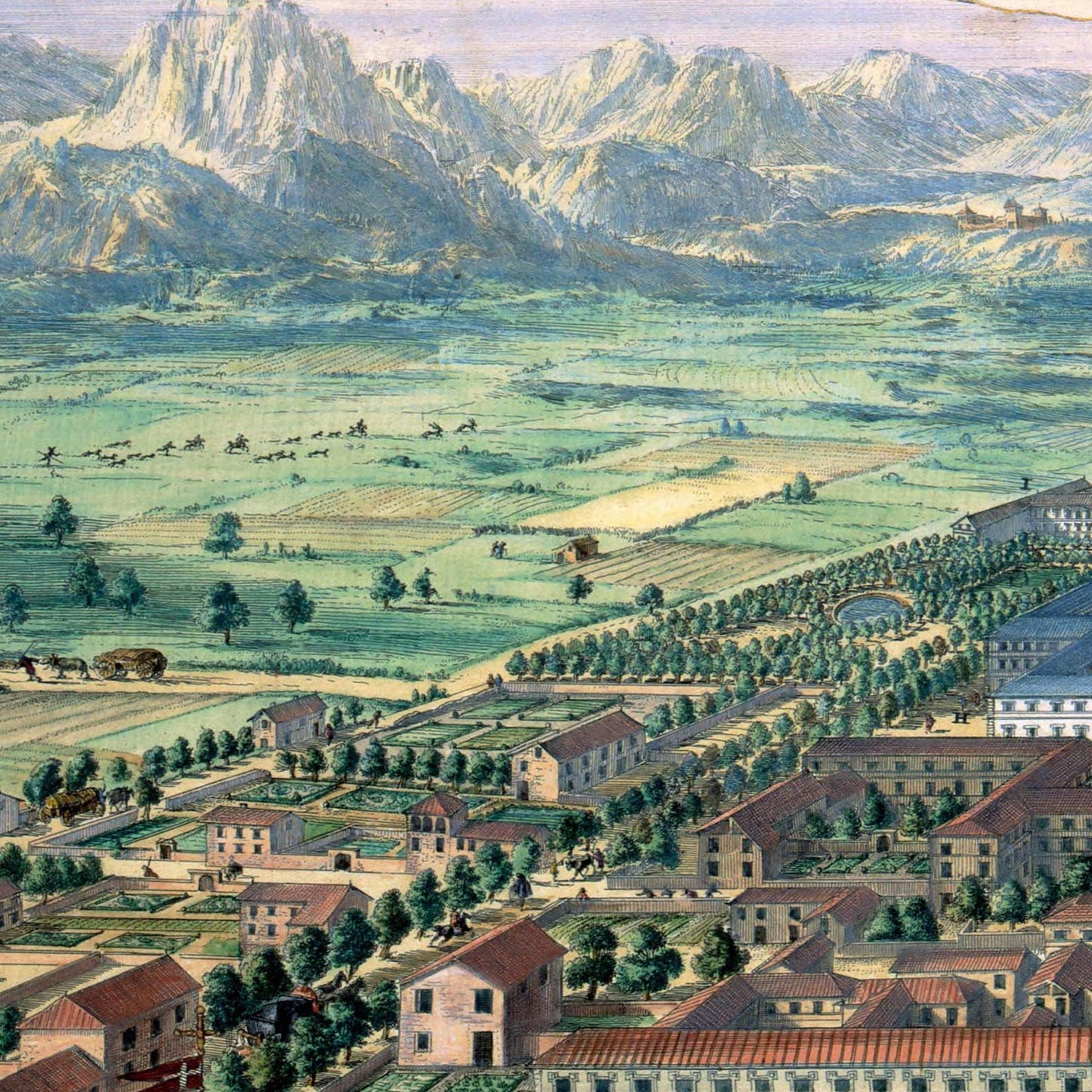 Historische Stadtansicht Turin um 1682