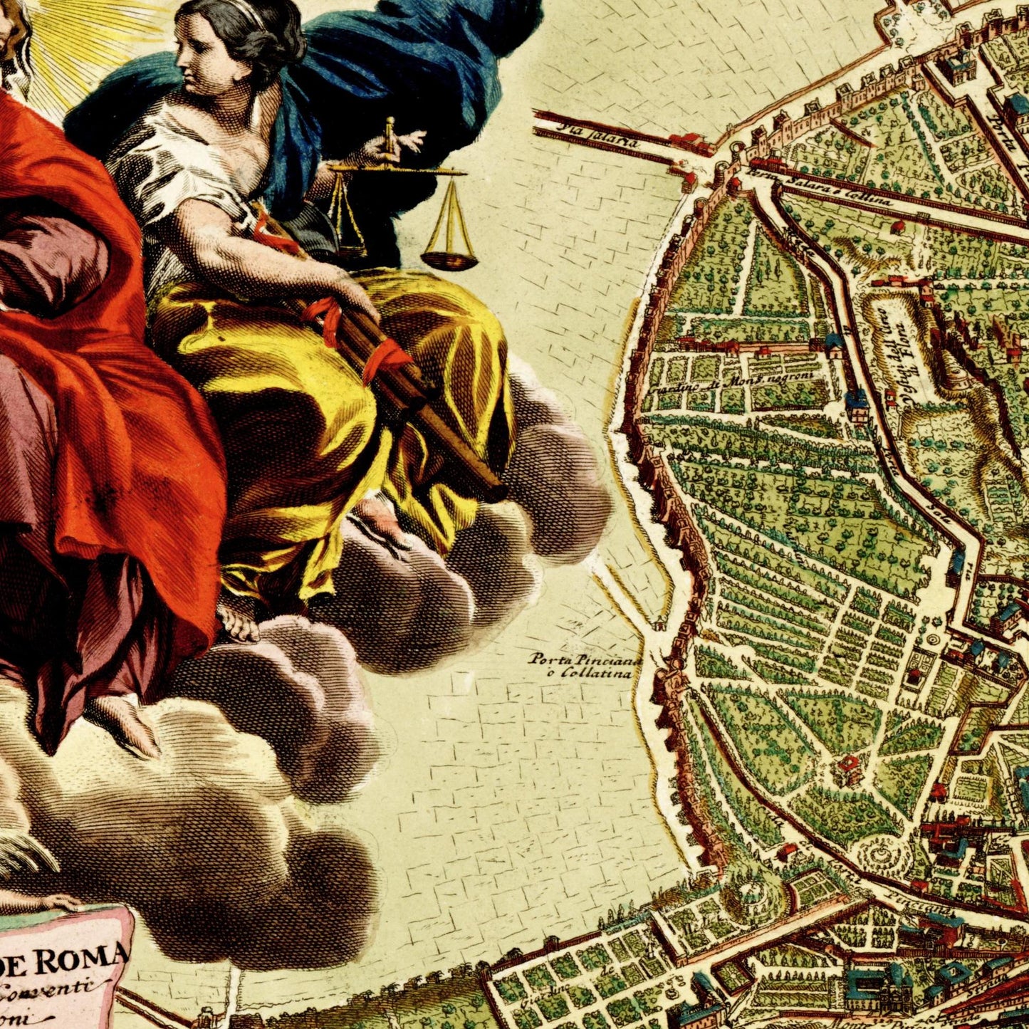 Historischer Stadtplan Rom um 1700