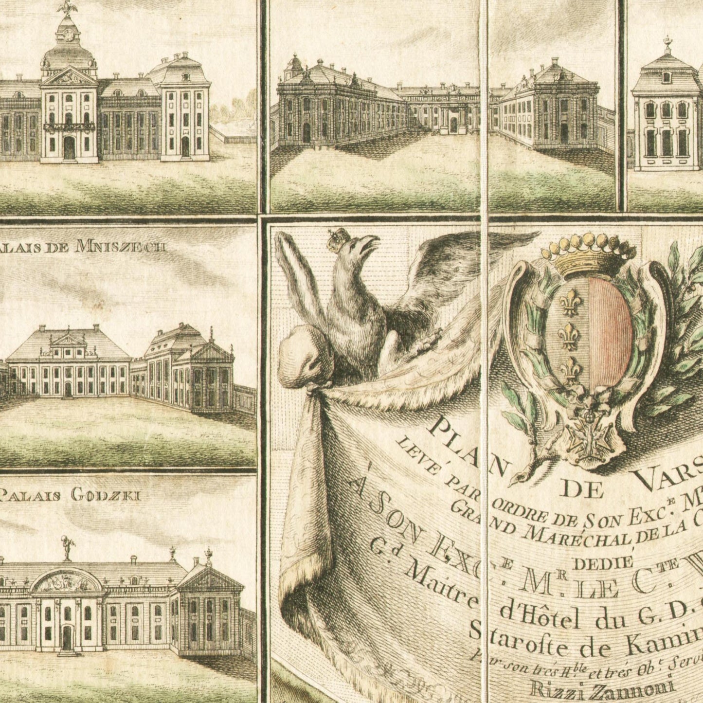 Historischer Stadtplan Warschau um 1772