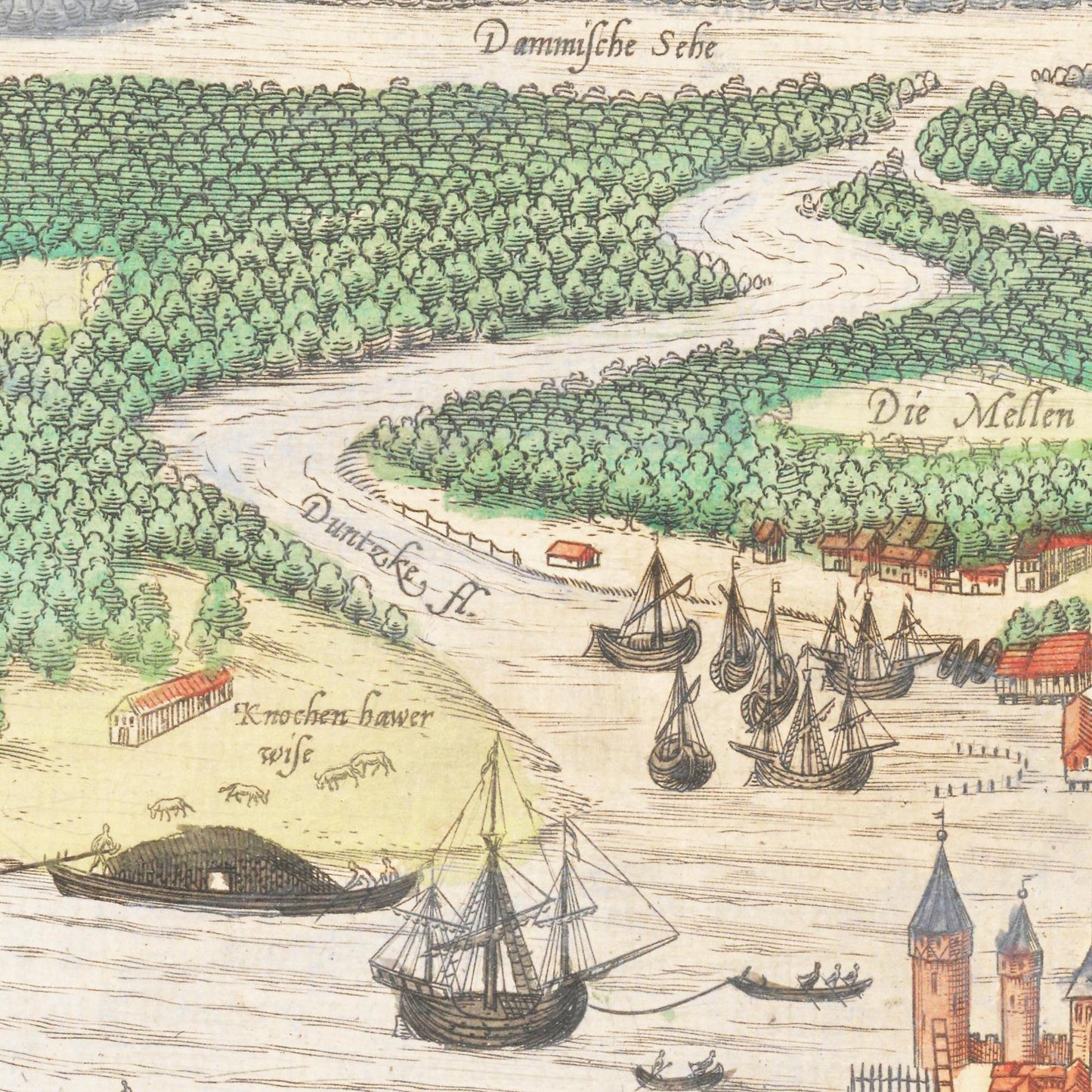 Historische Stadtansicht Stettin um 1592