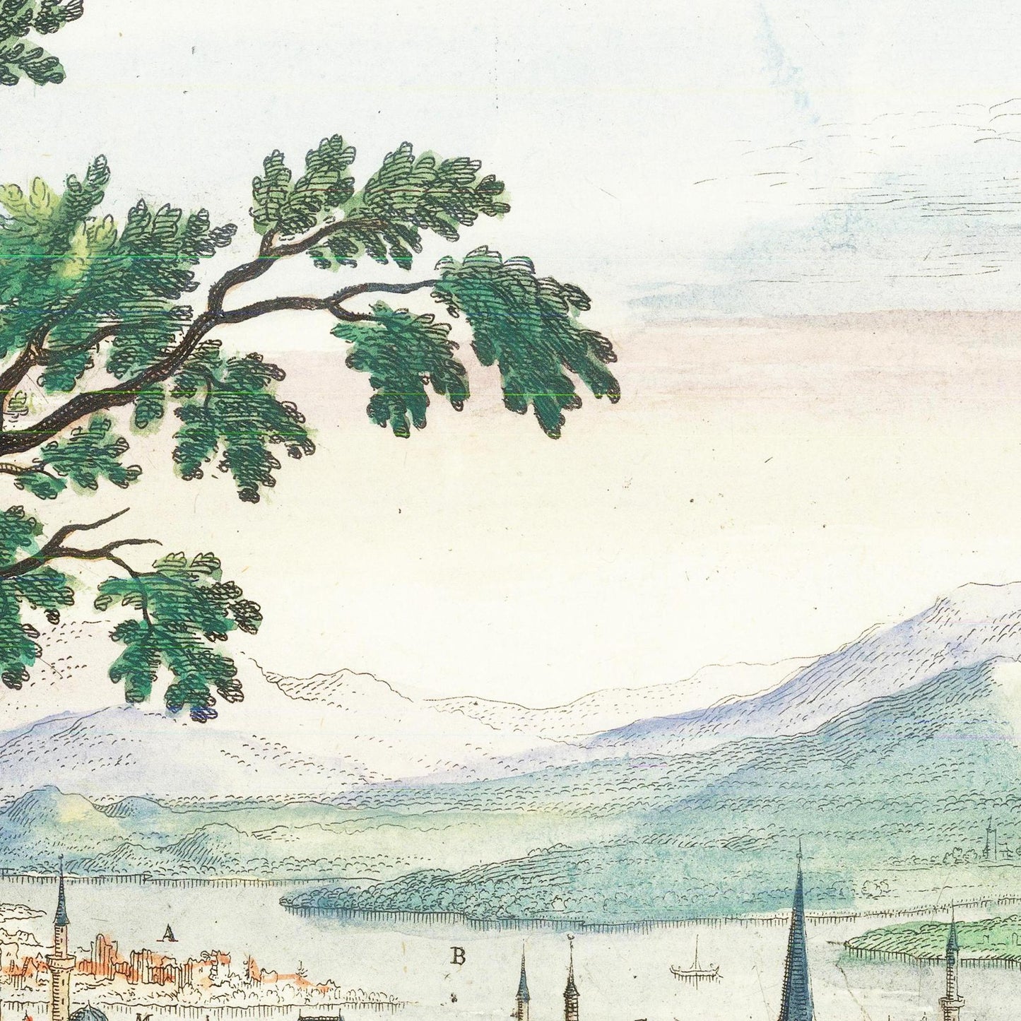 Historische Stadtansicht Budapest um 1636