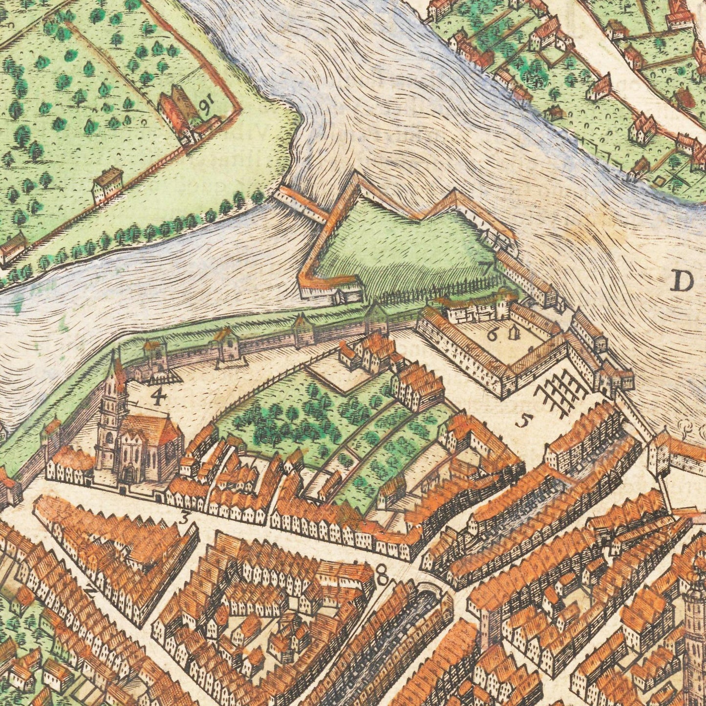 Historischer Stadtplan Breslau um 1592