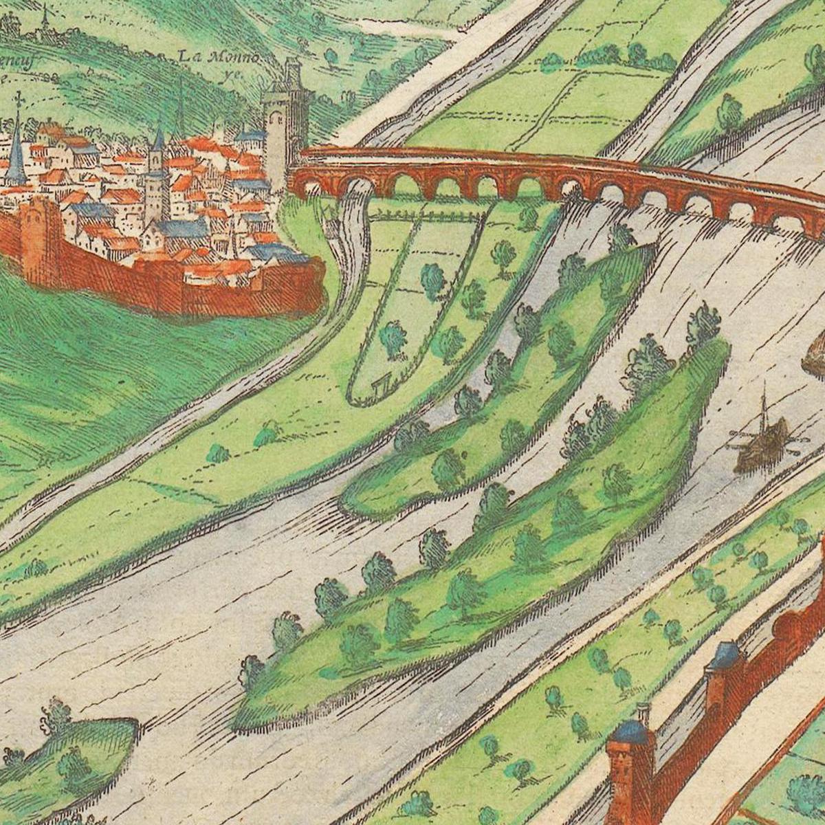 Historische Stadtansicht Avignon um 1609