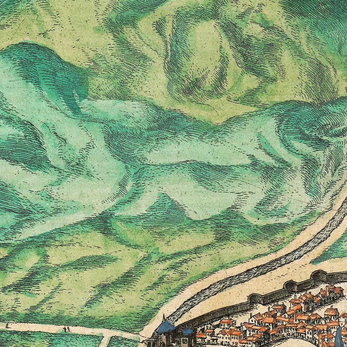 Historische Stadtansicht Rimini um 1609