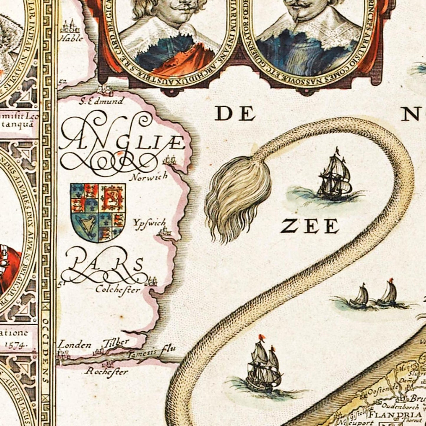 Historische Landkarte Belgien um 1650