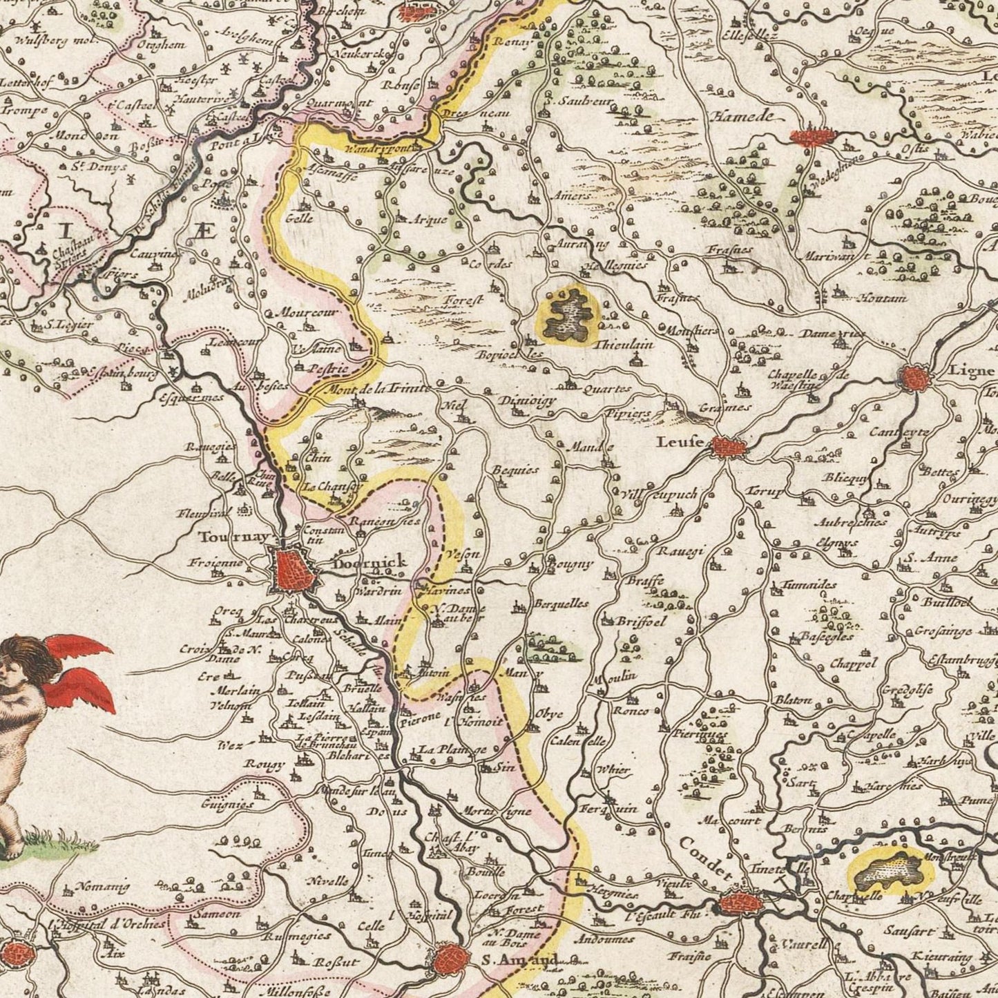 Historische Landkarte Hennegau um 1670