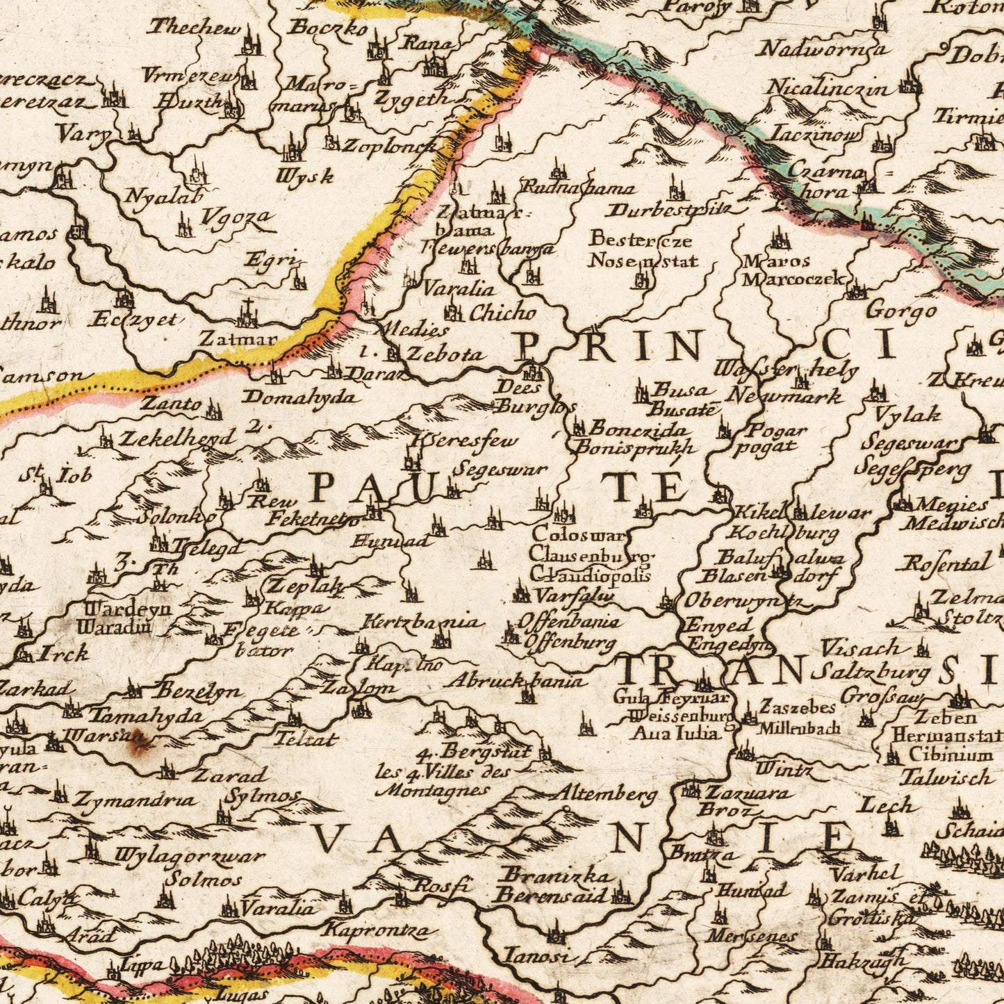 Historische Landkarte Bulgarien um 1665