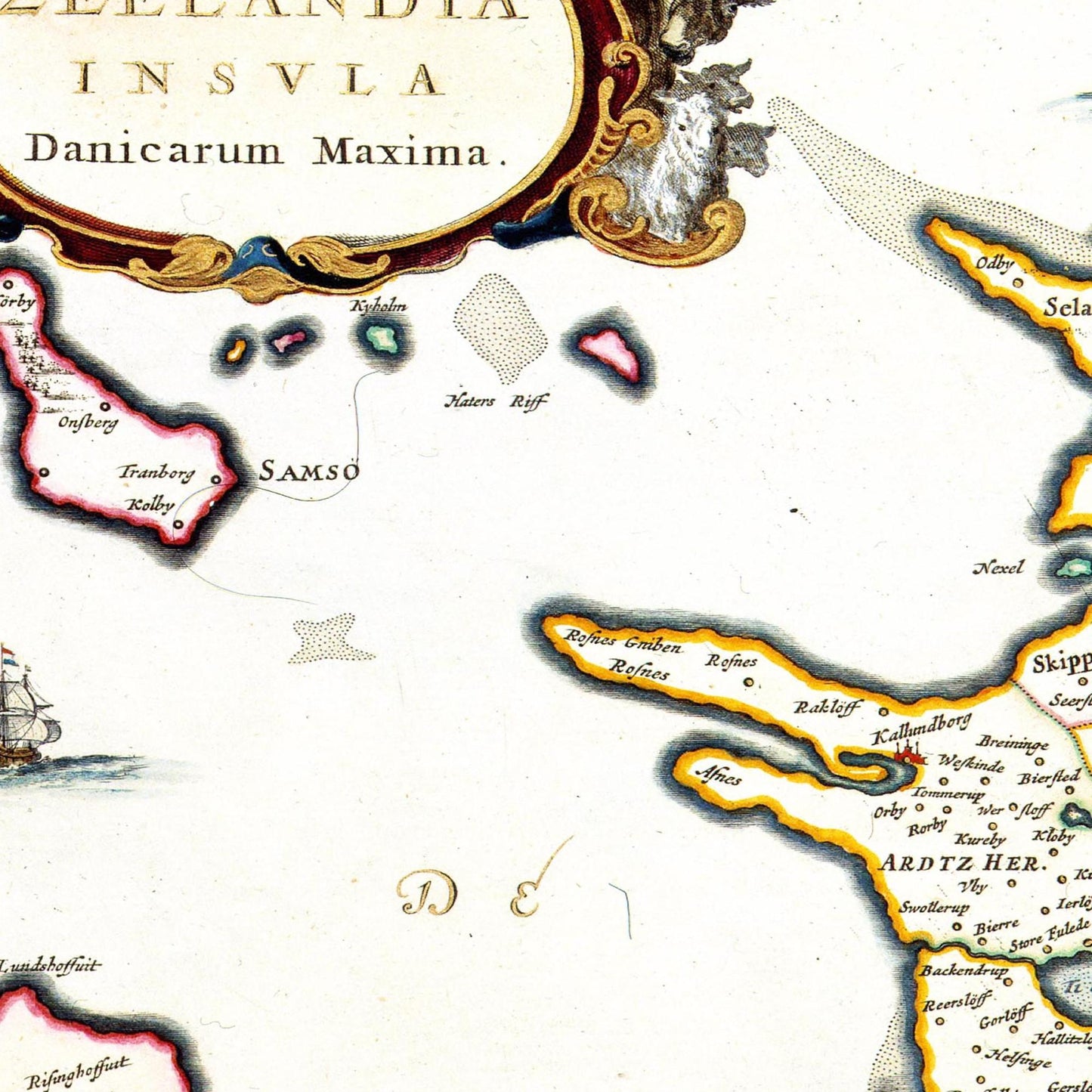 Historische Landkarte Seeland um 1690