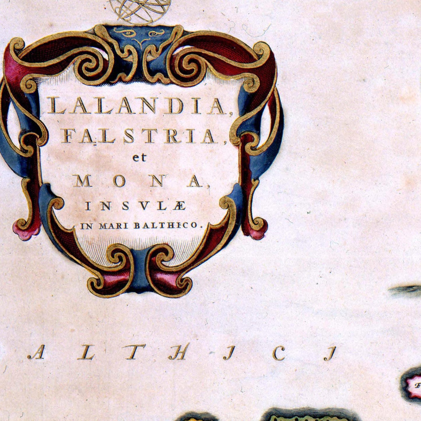 Historische Landkarte Lolland um 1690