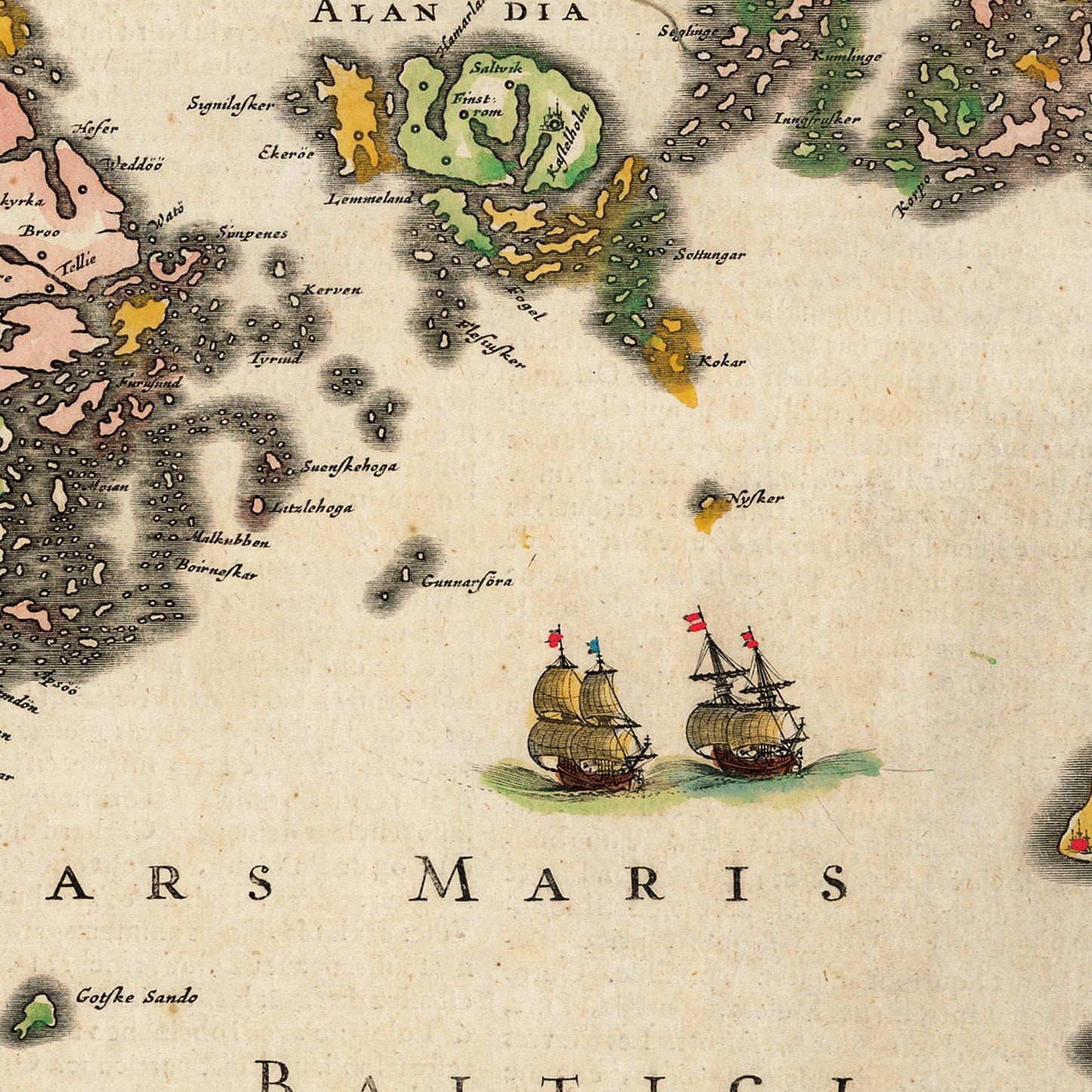 Historische Landkarte Estland um 1642