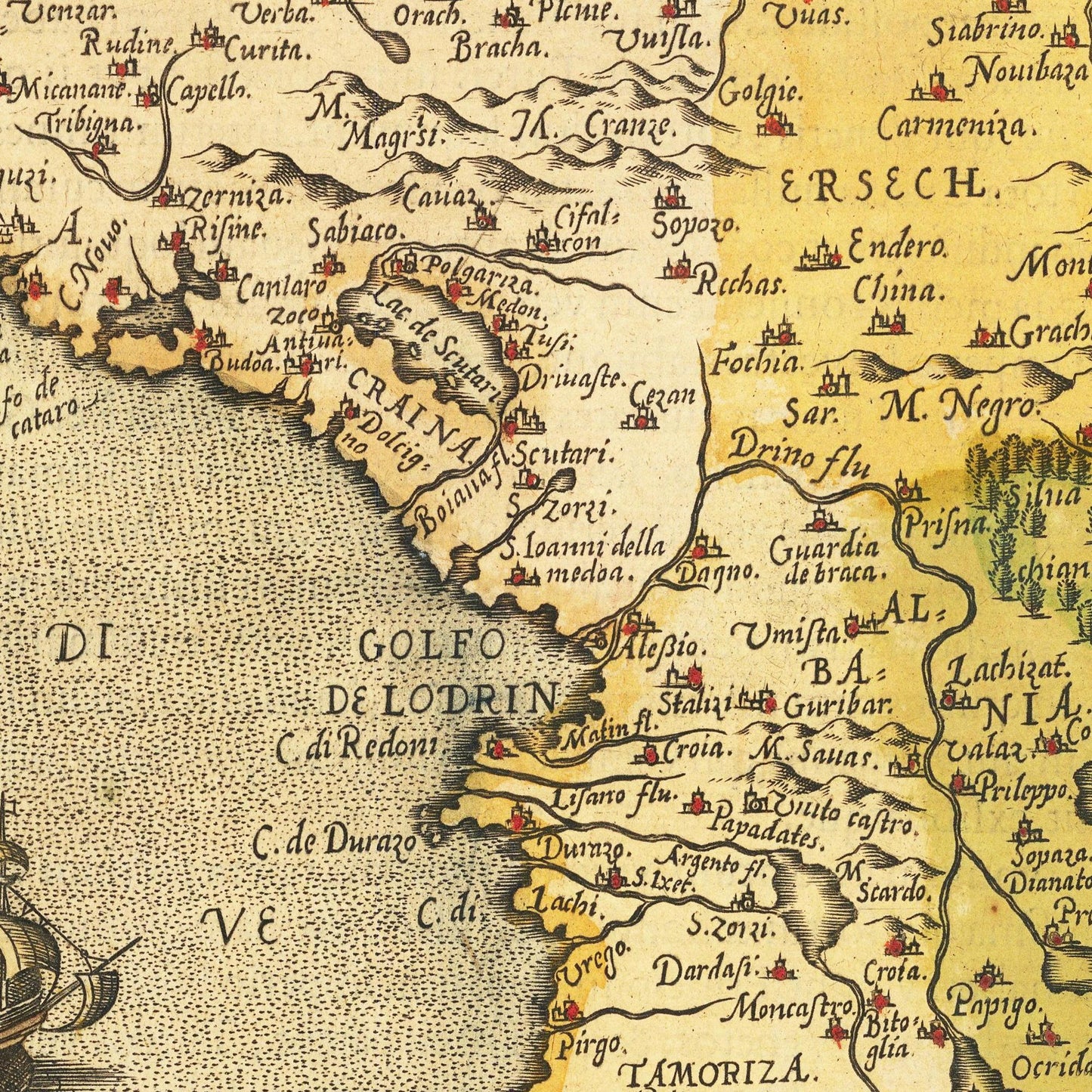 Historische Landkarte Griechenland um 1609