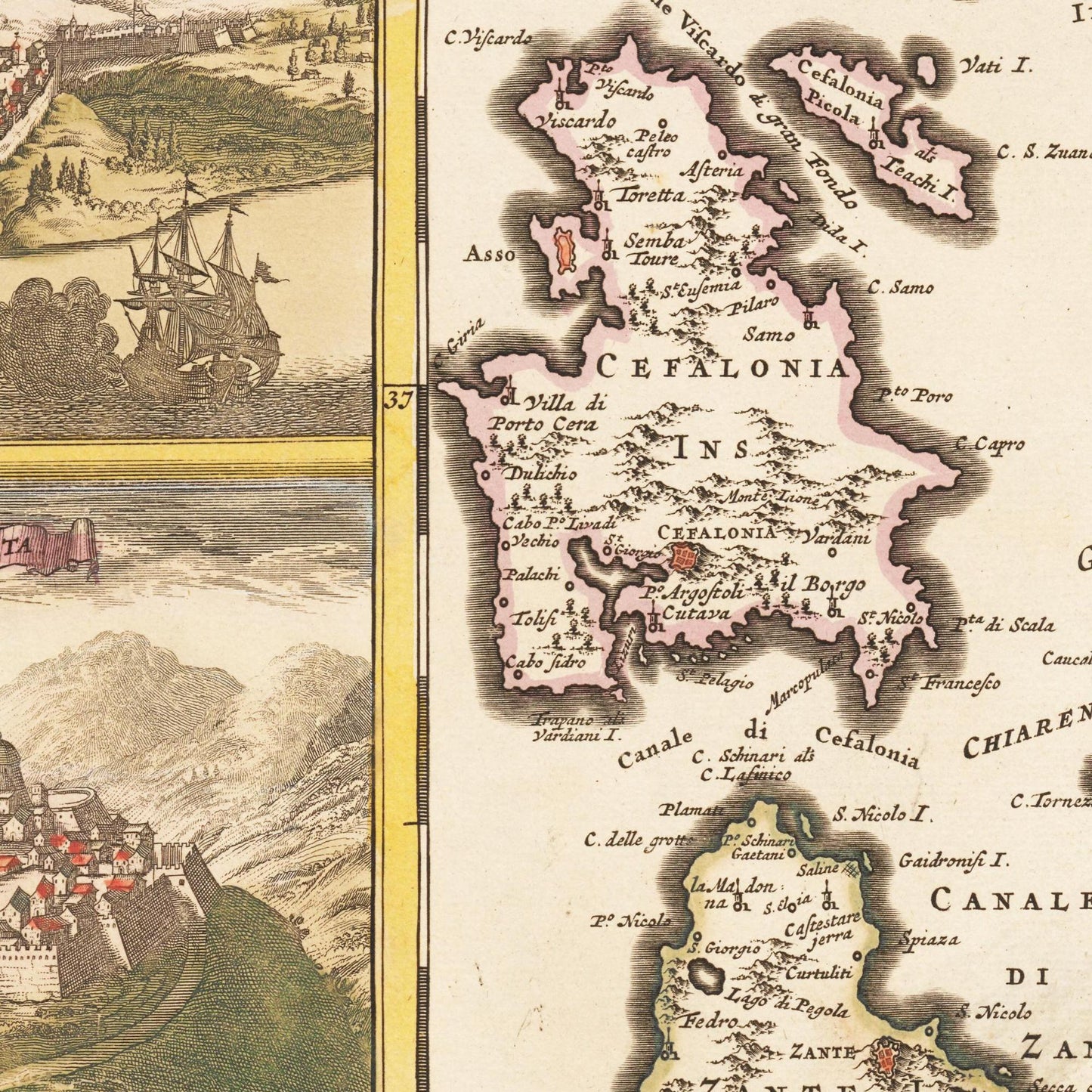 Historische Landkarte Peloponnes um 1698