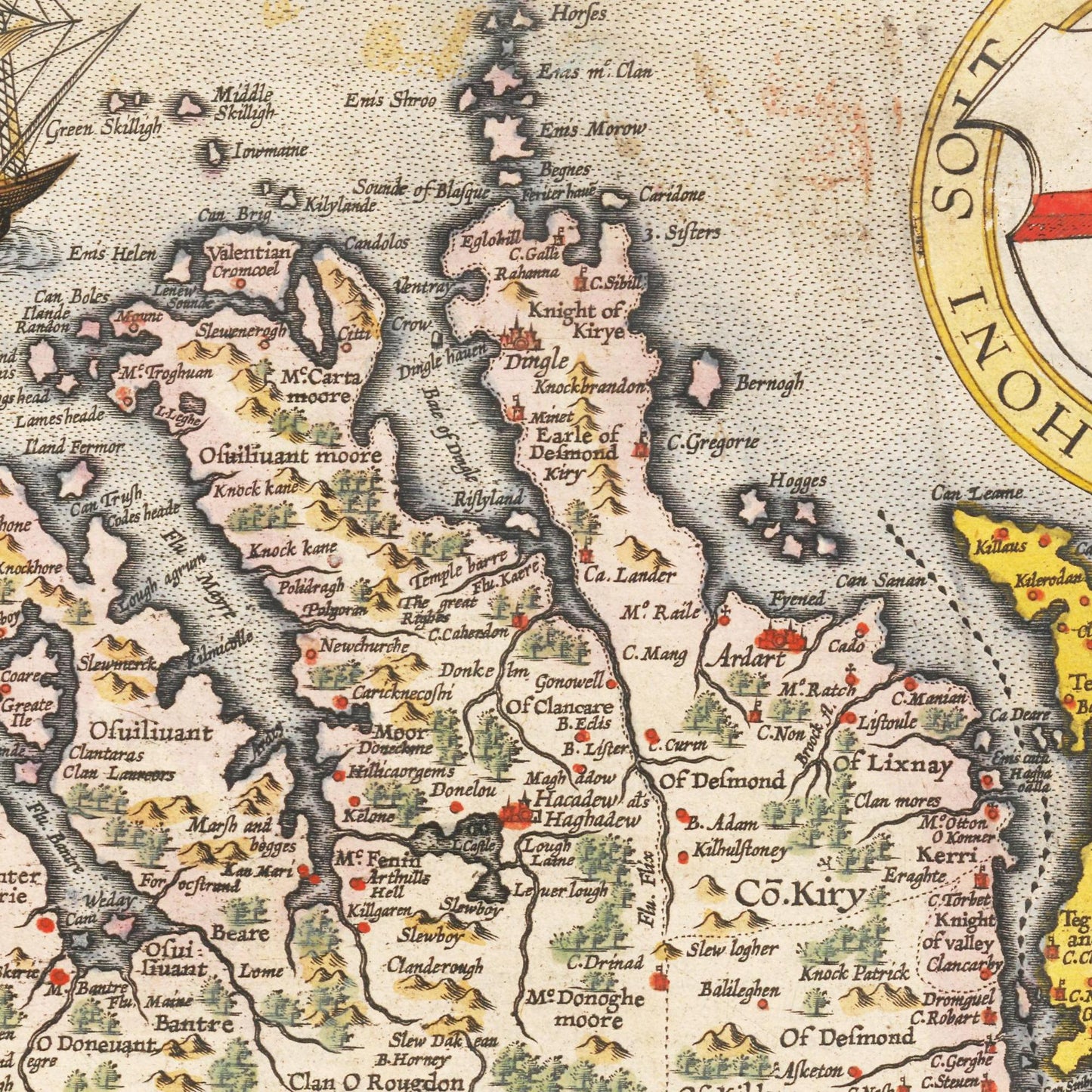Historische Landkarte Irland um 1609