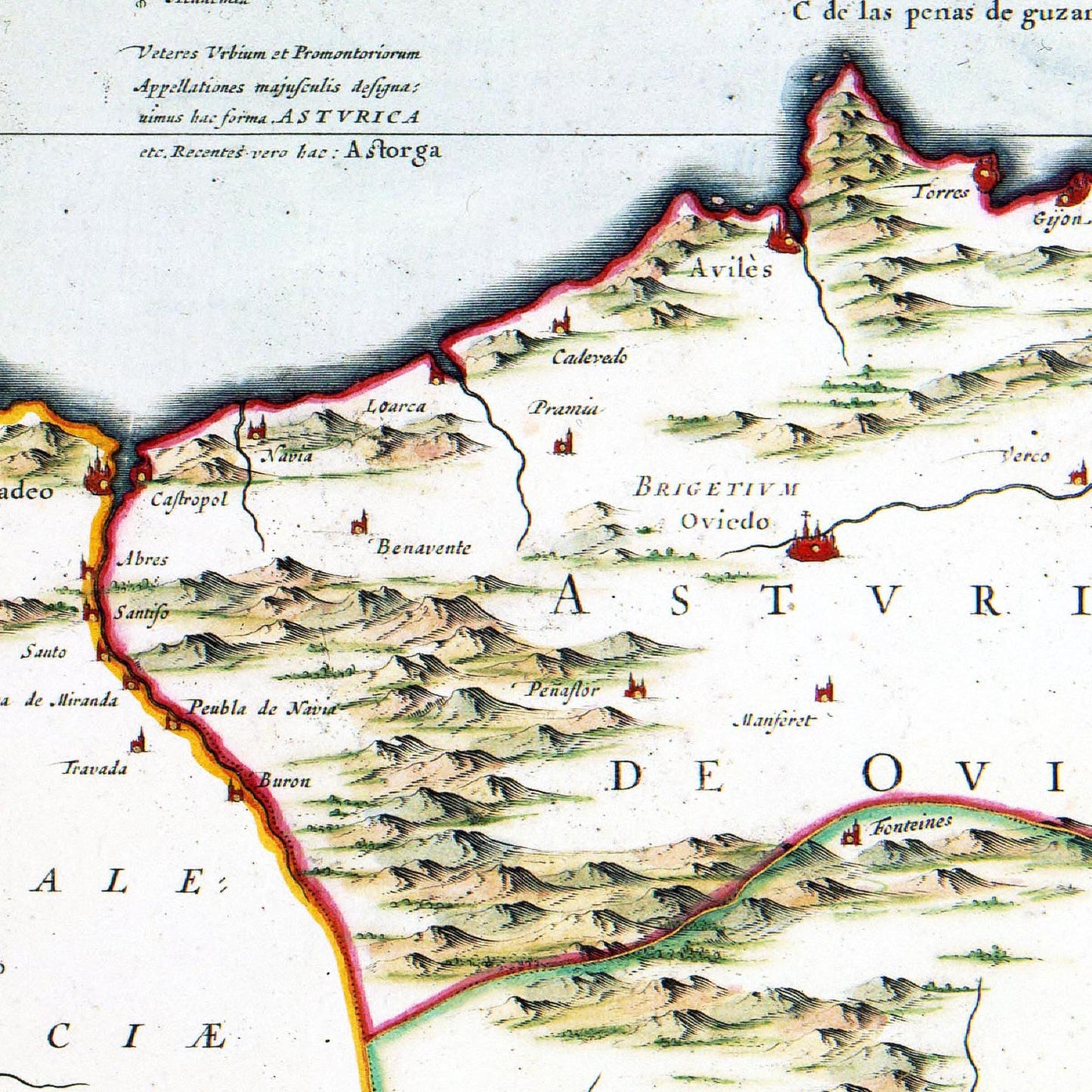 Historische Landkarte Asturien um 1690