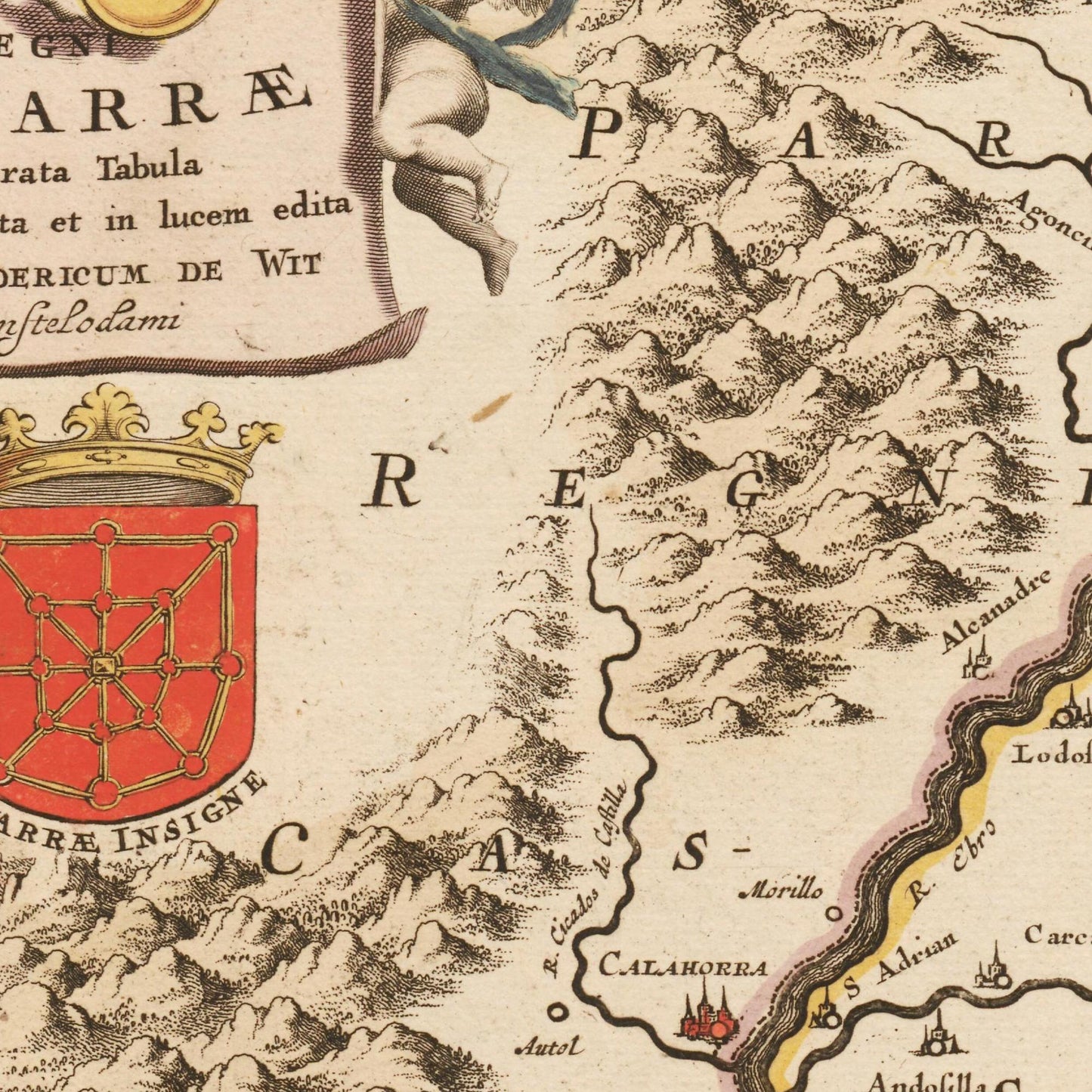 Historische Landkarte Navarra um 1698
