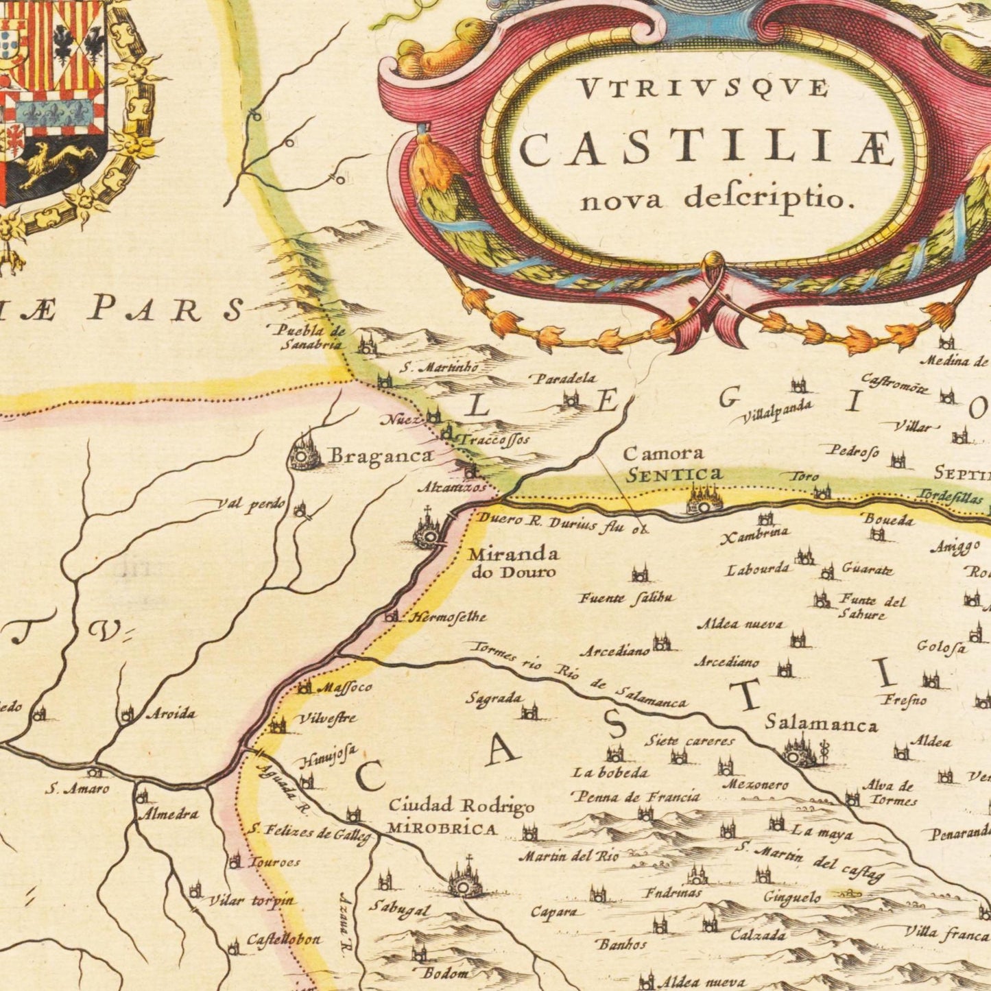 Historische Landkarte Kastilien und León um 1635