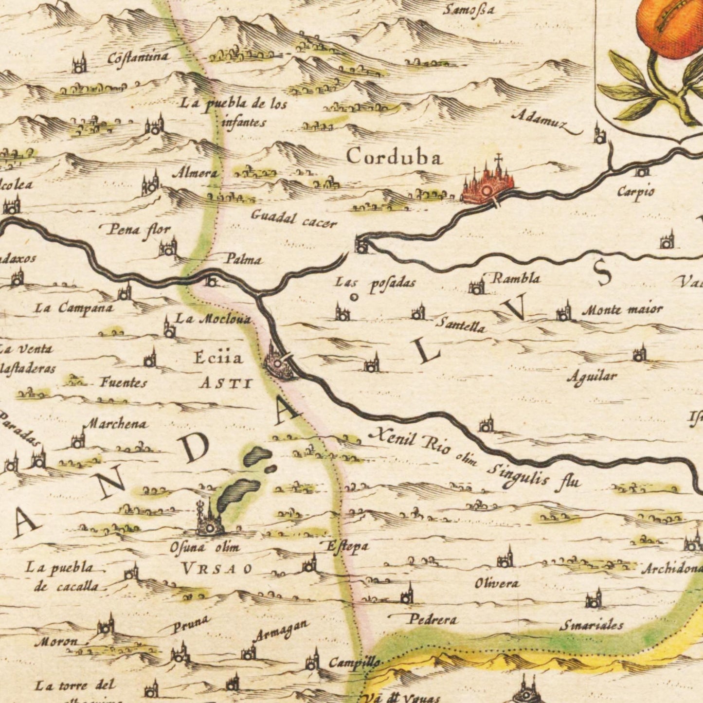 Historische Landkarte Murcia & Granada um 1635