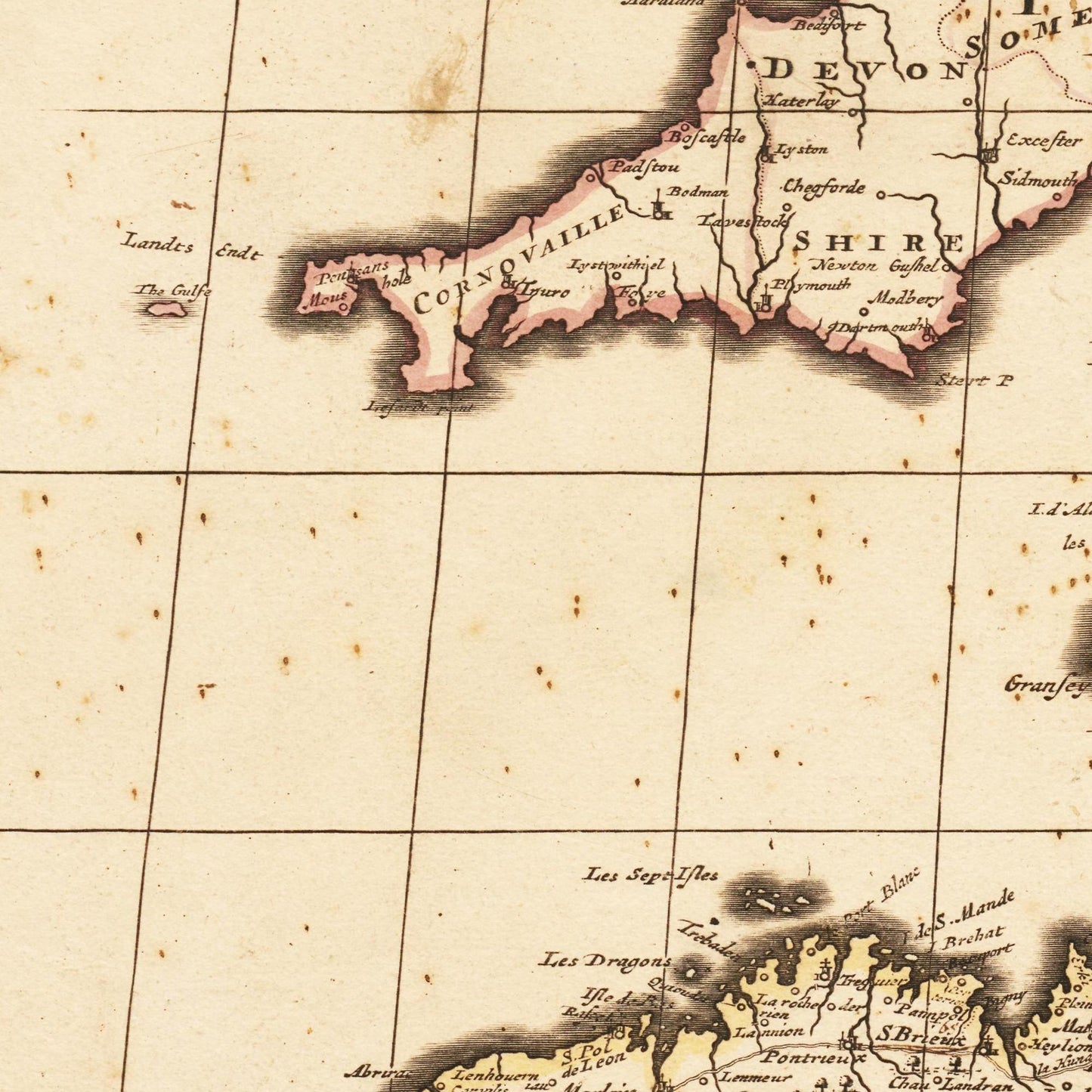 Historische Landkarte Frankreich um 1698