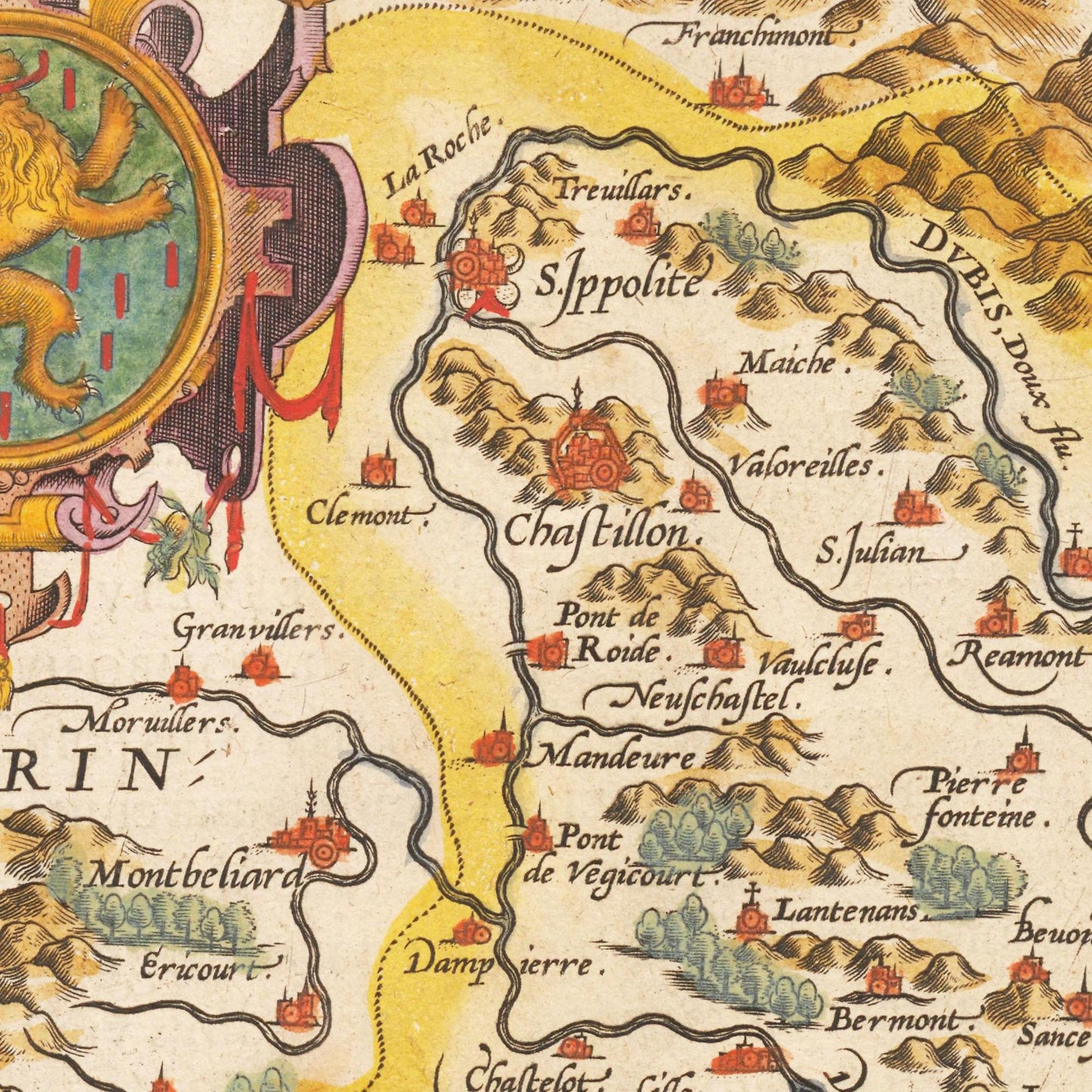 Historische Landkarte Burgund um 1609