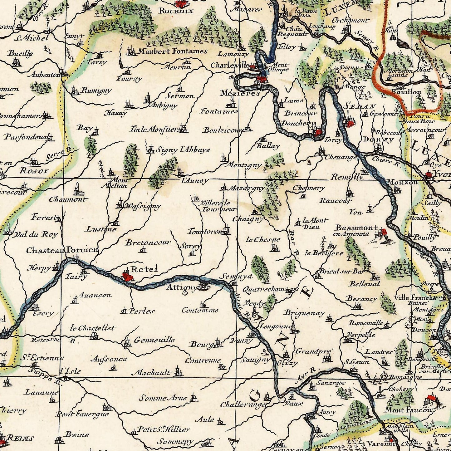 Historische Landkarte Lothringen um 1692
