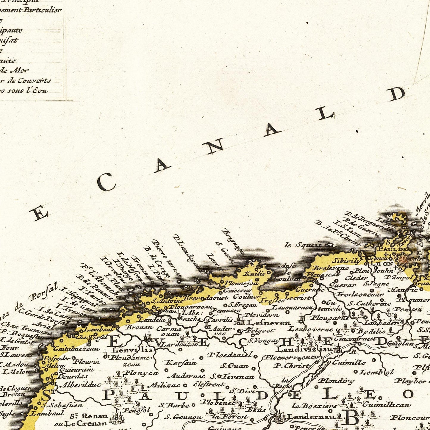 Historische Landkarte Bretagne um 1698