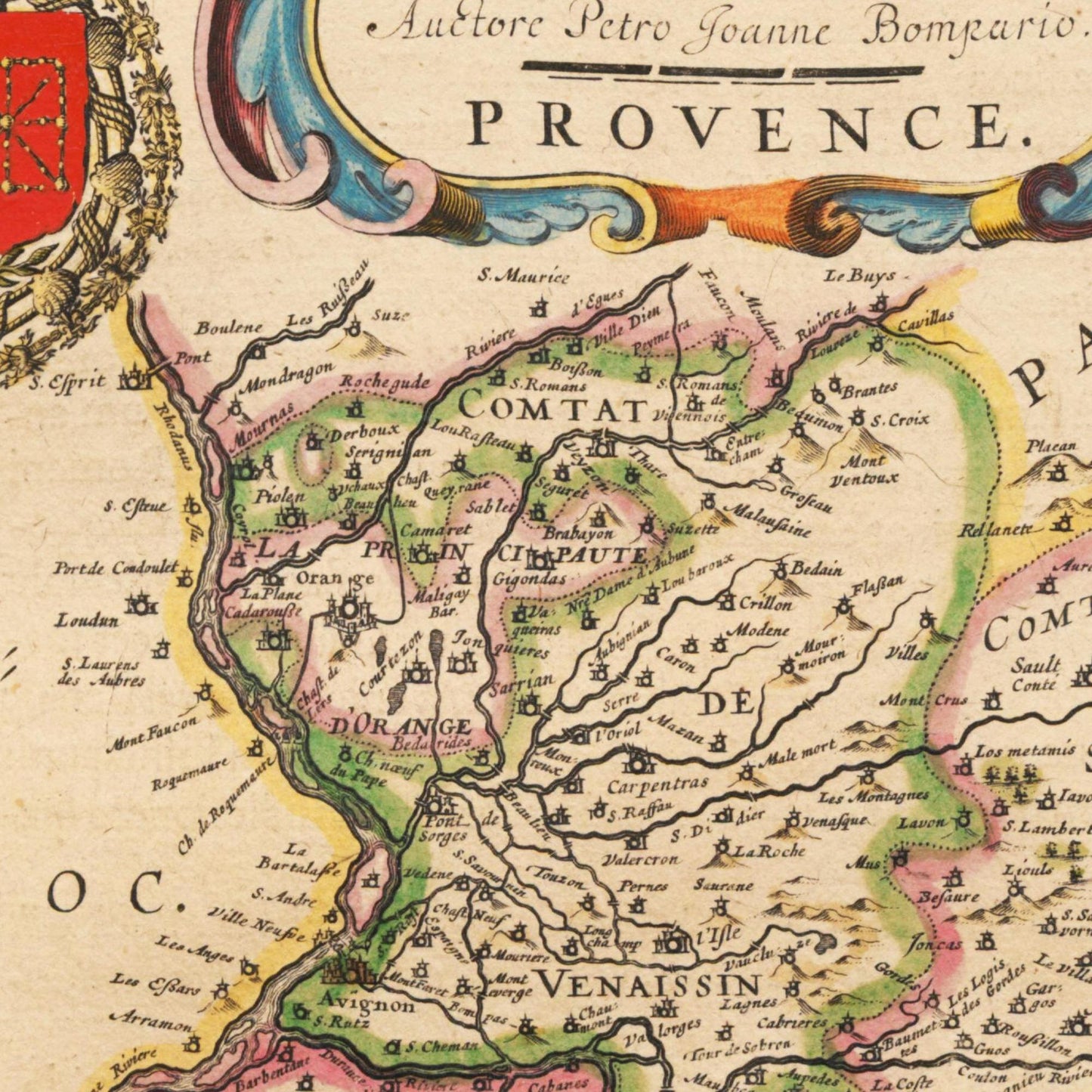Historische Landkarte Provence um 1635
