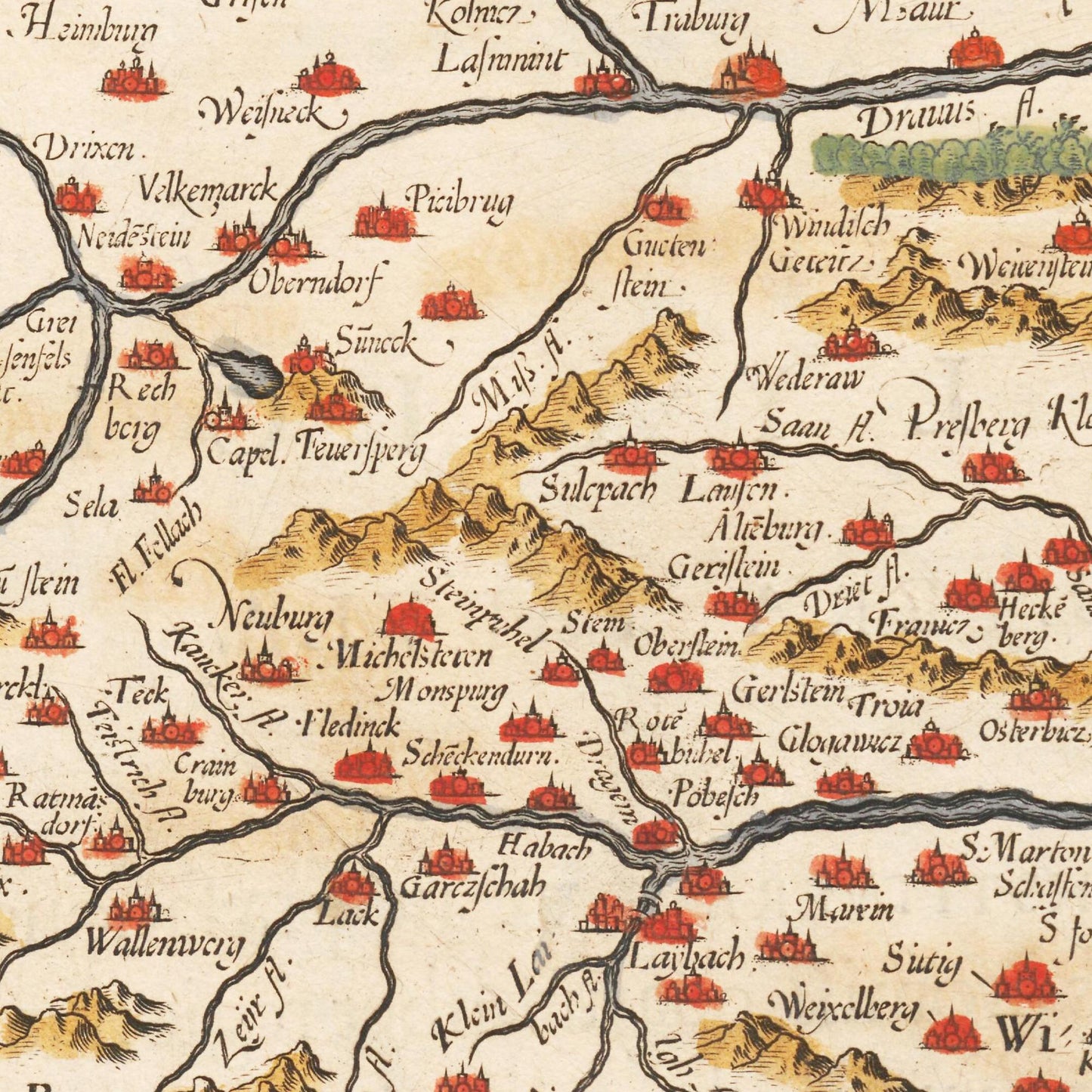 Historische Landkarte Kroatien um 1609