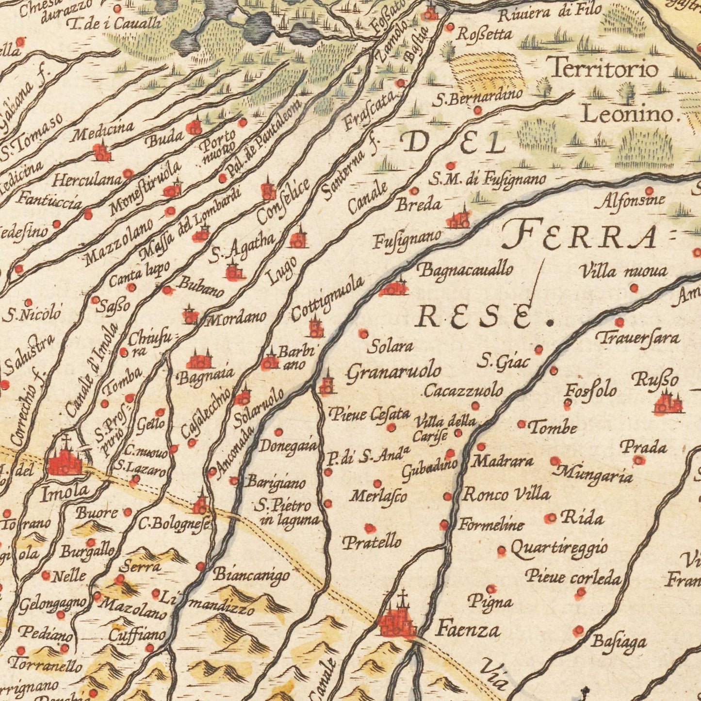 Historische Landkarte Emilia-Romagna um 1609