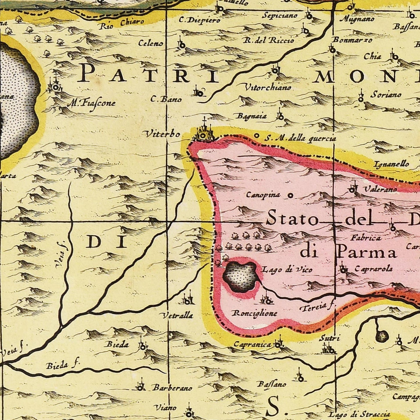 Historische Landkarte Latium um 1700