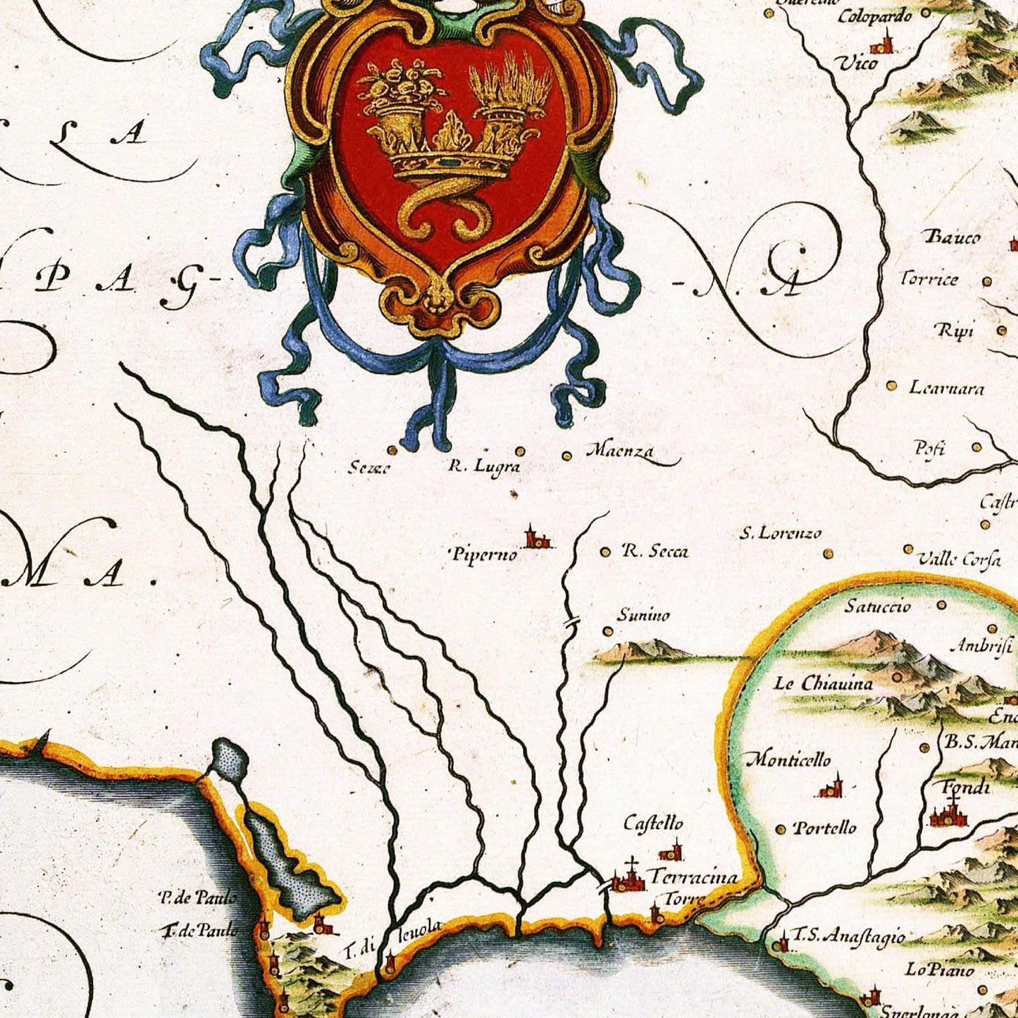 Historische Landkarte Kampanien um 1690