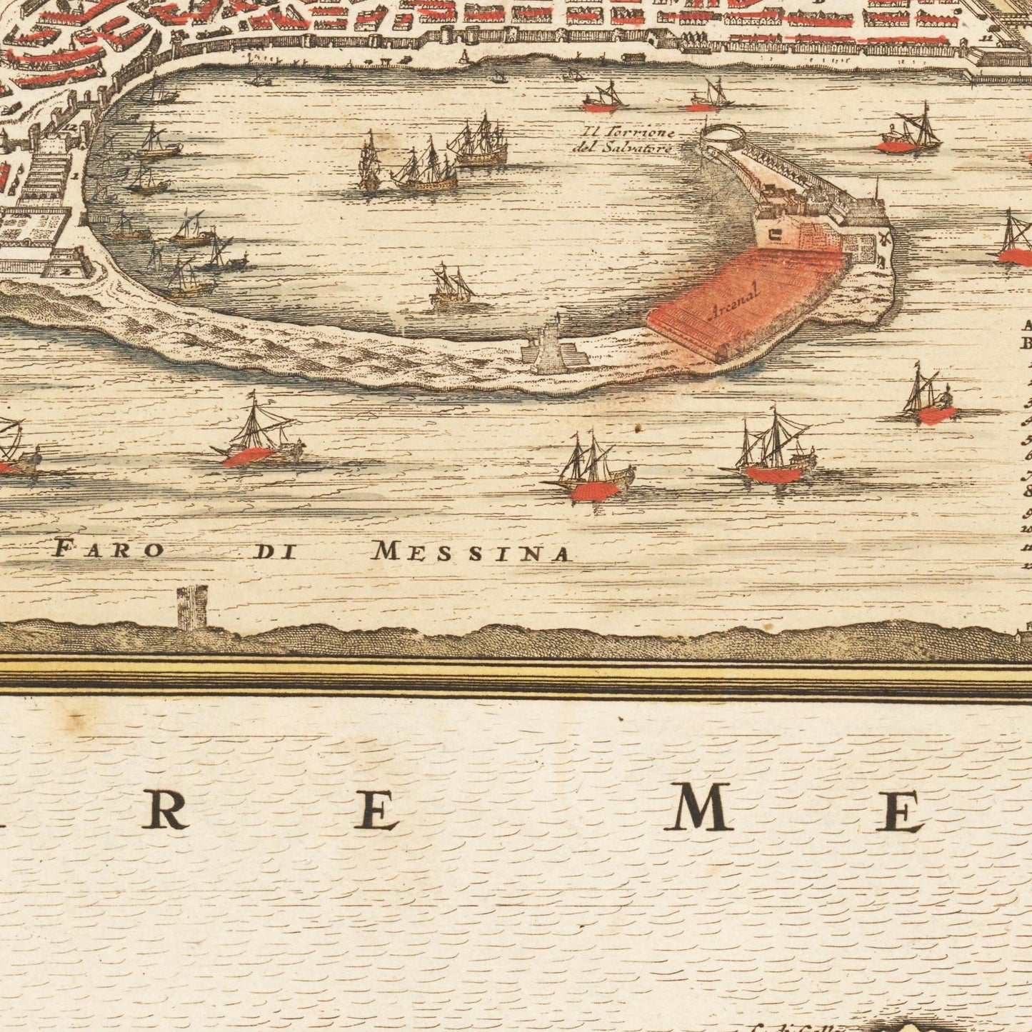 Historische Landkarte Sizilien um 1698