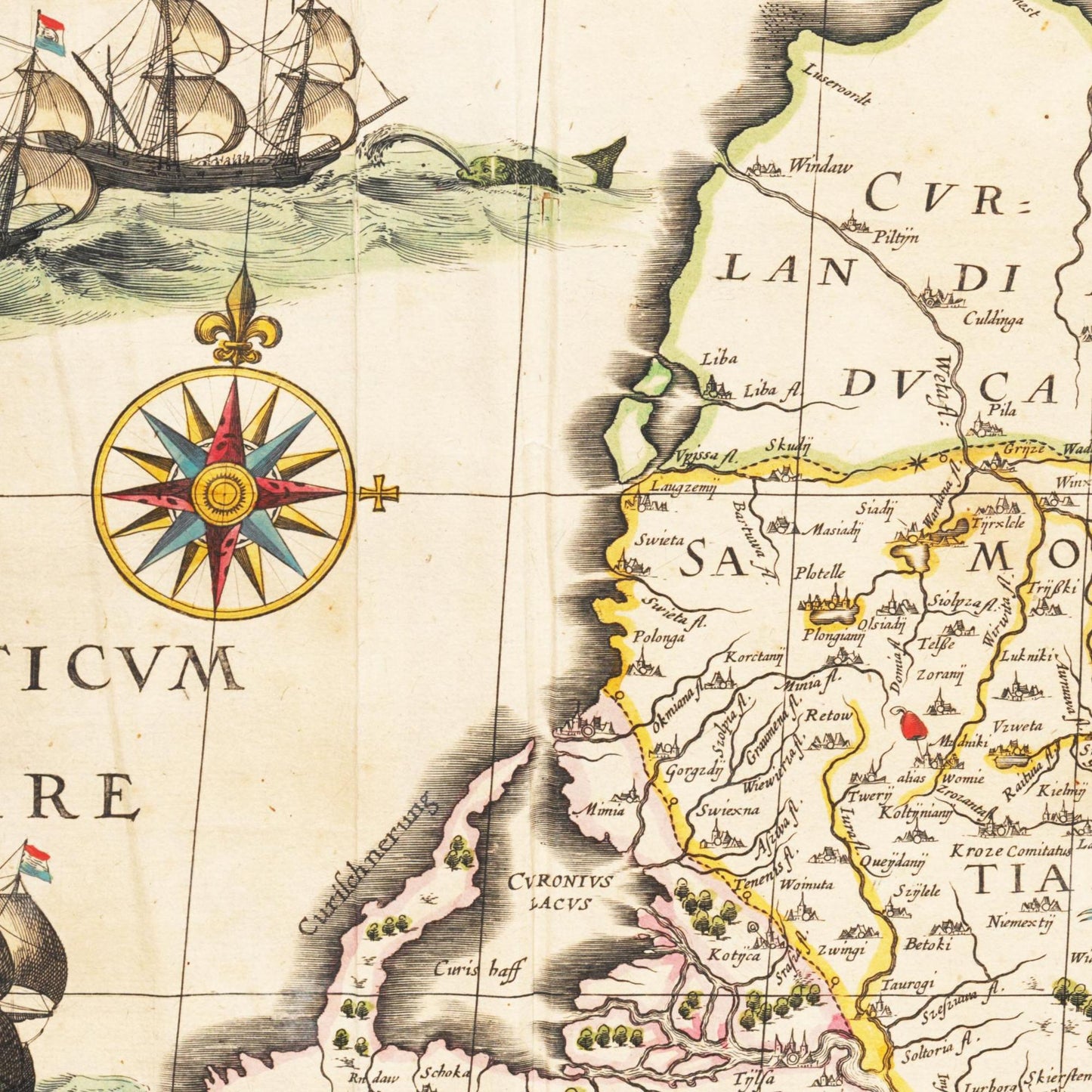 Historische Landkarte Litauen um 1635
