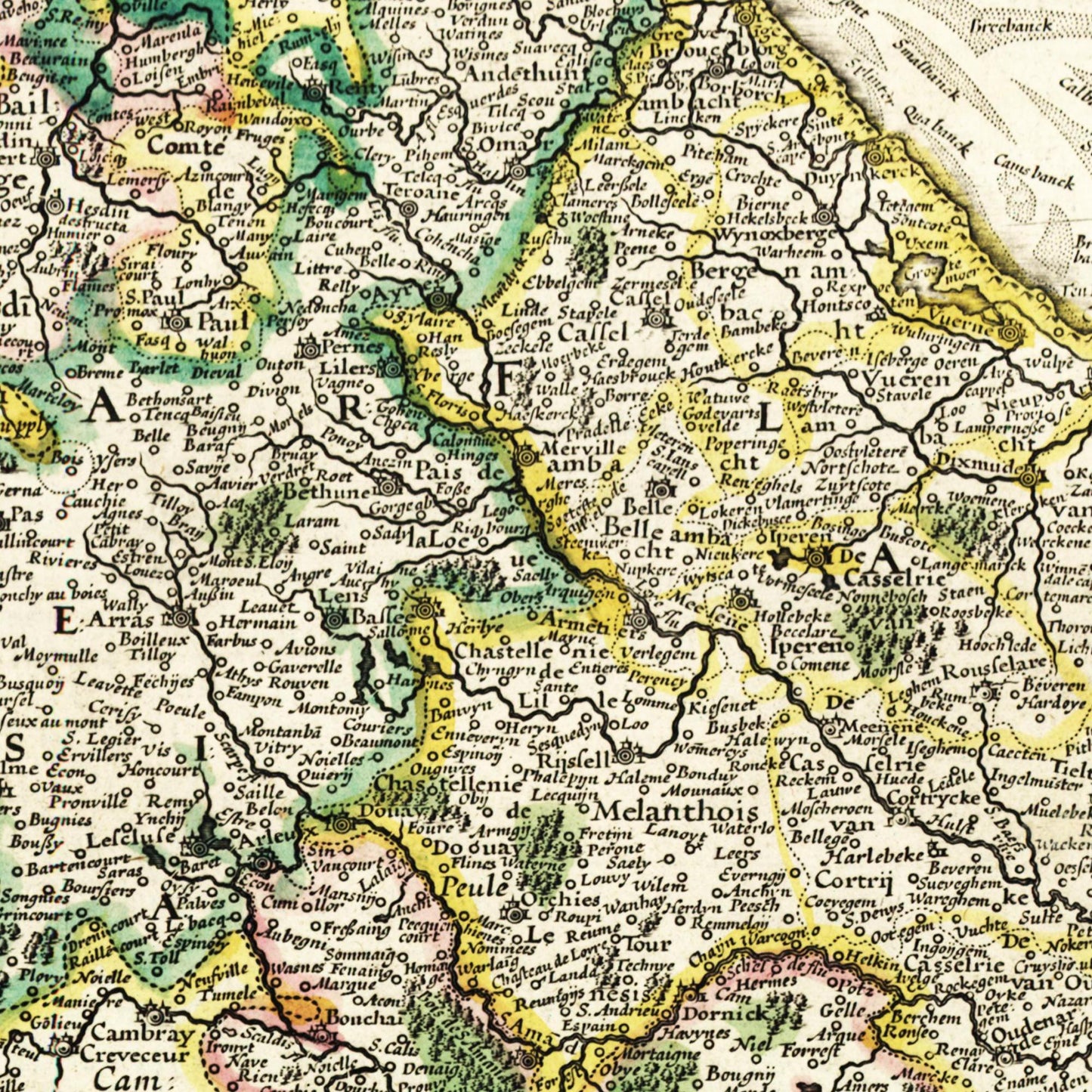 Historische Landkarte Niederlande um 1647