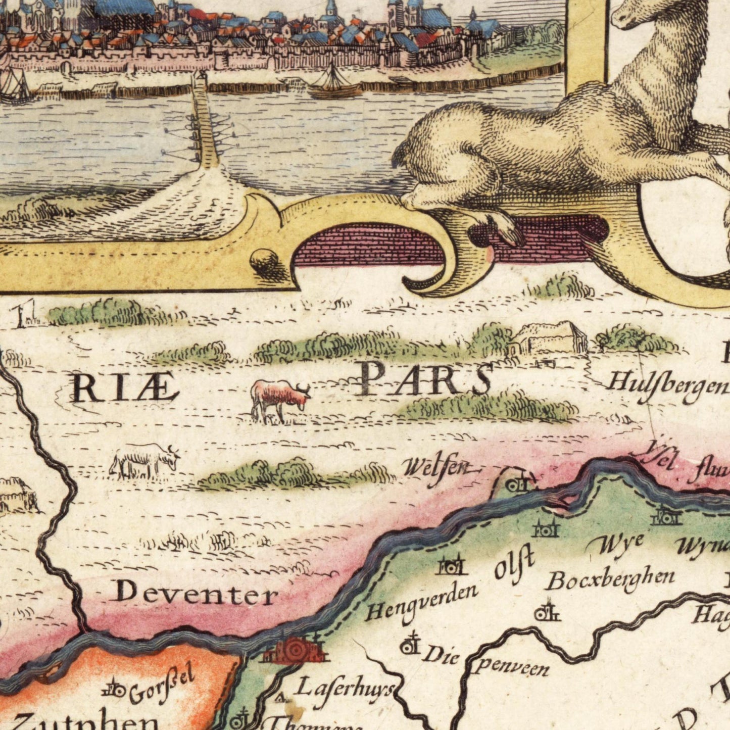 Historische Landkarte Provinz Overijssel um 1617