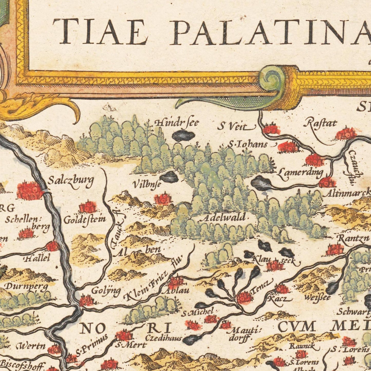 Historische Landkarte Kärnten um 1609