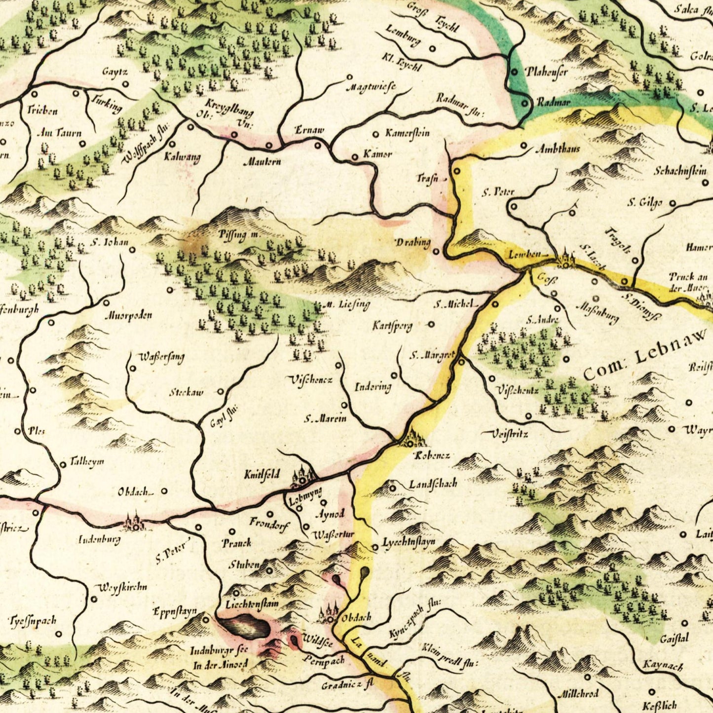 Historische Landkarte Steiermark um 1647